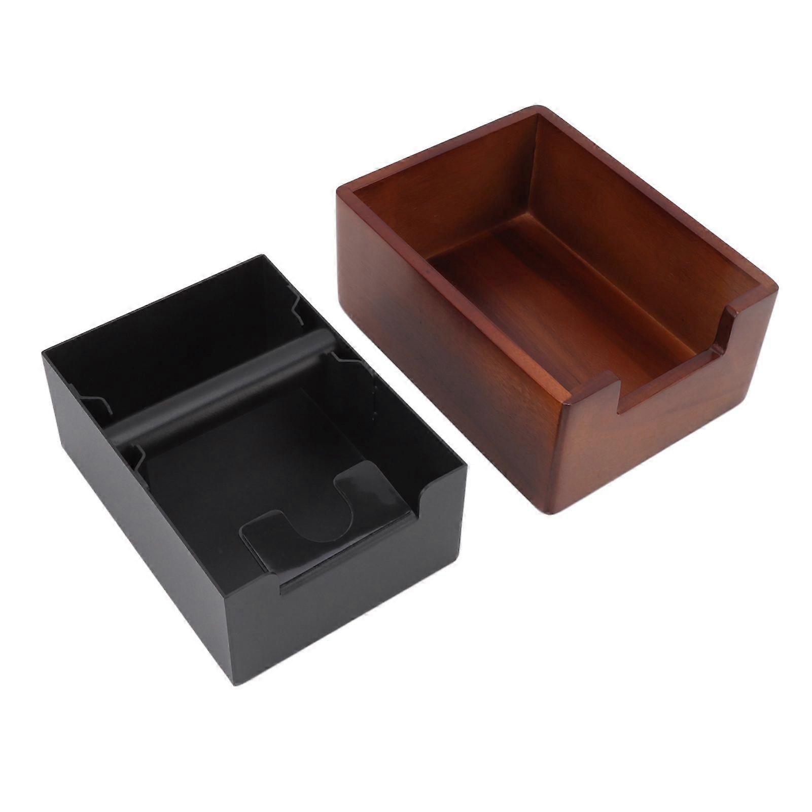 Coffee Knock Box Integrated Wood ABS Iron with Handle Holder Coffee Grounds Bucket for Home Cafe