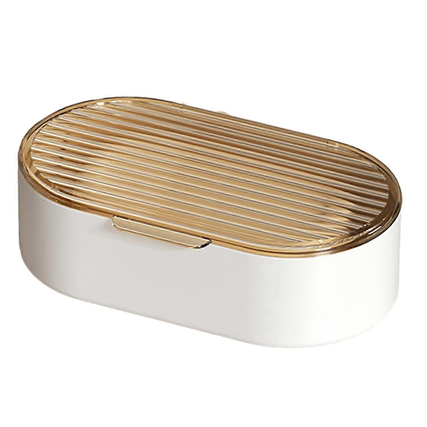 Luxury Soap Box Double Layer Hollow Design with Drainage Dustproof Lid Easy to Clean Household
