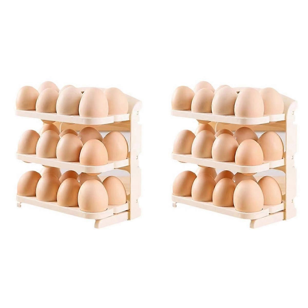Egg Rack Folding Egg Box Refrigerator Side Door Storage Rack Kitchen Egg Tray Multi-Layer Anti-Fall