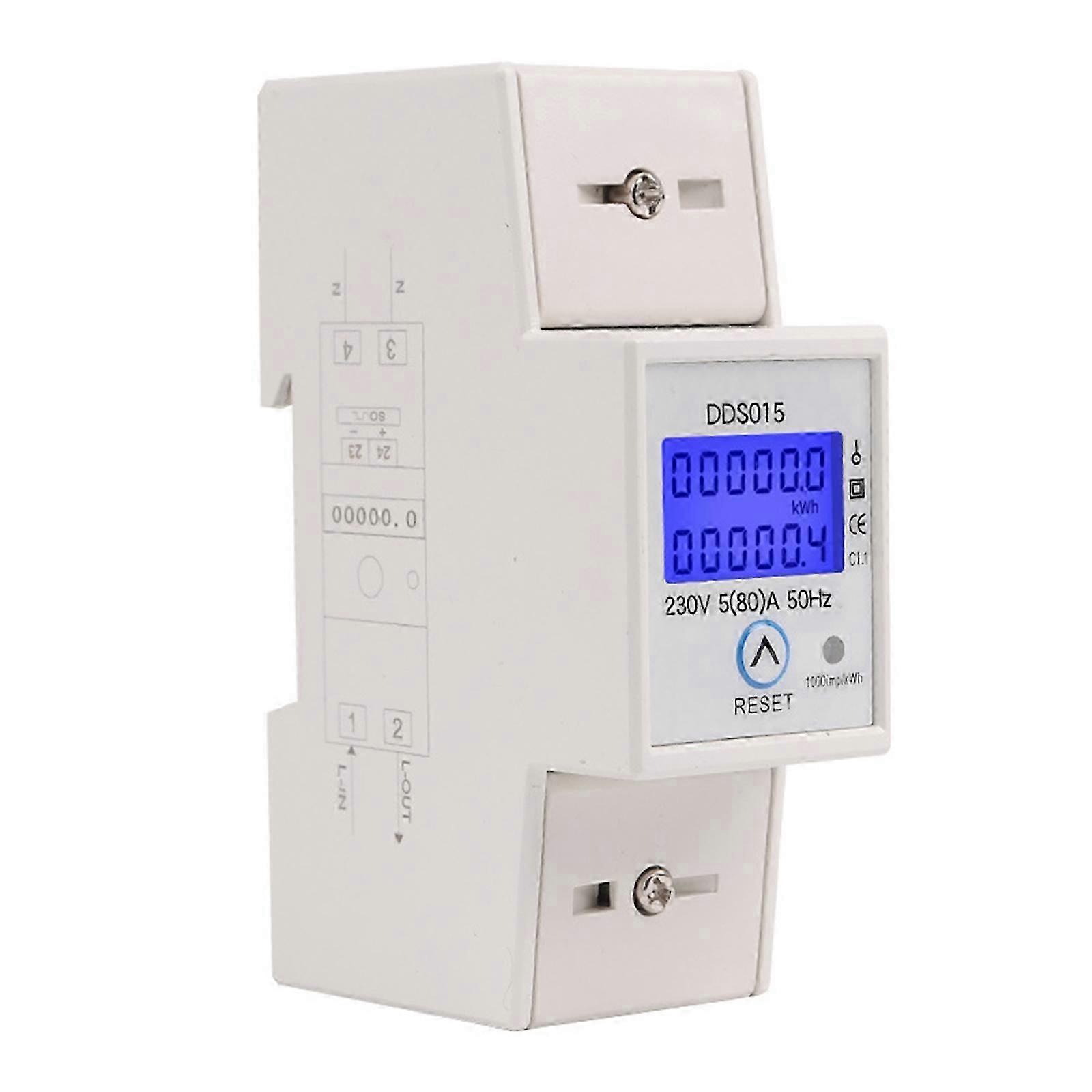 Single Phase LCD Digital Display Wattmeter Power Consumption Energy Electric