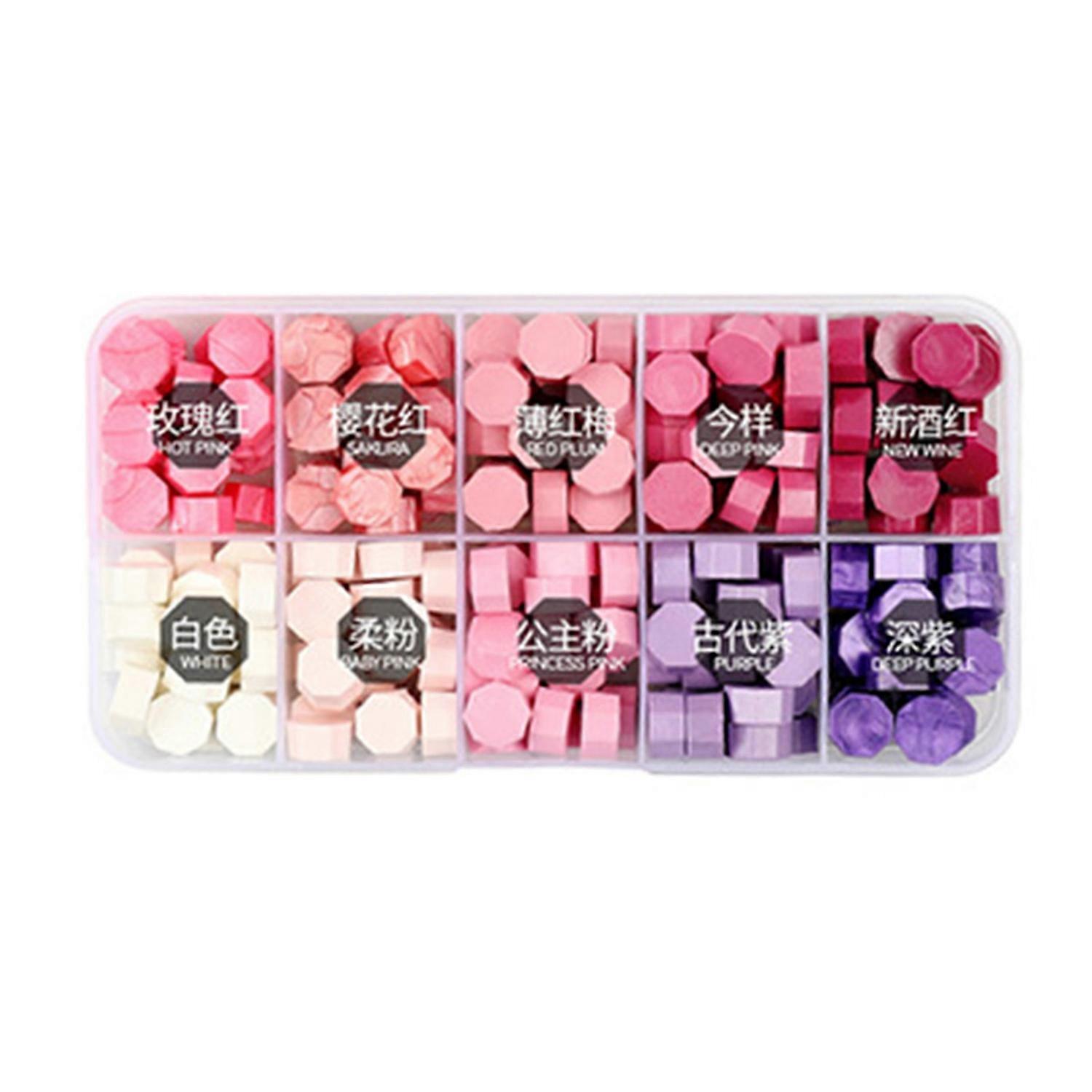 200 Pieces Sealing Wax Beads Colorful Wax Seal Beads with Storage Box for Wax Sealing Stamp Cards En