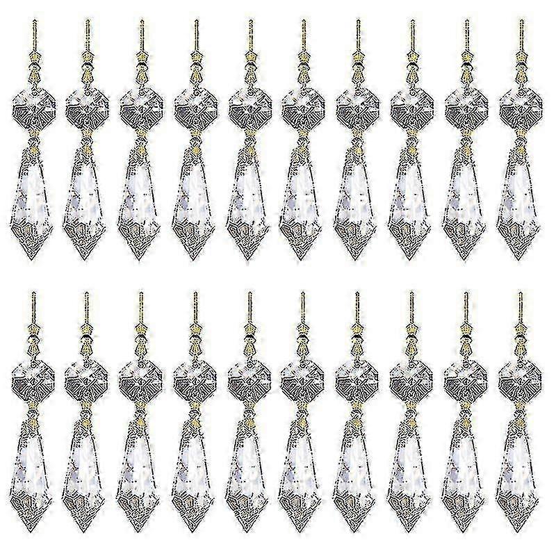Packung mit 20 DIY Transparent Teardrop Kronleuchter Teile Perlen f26