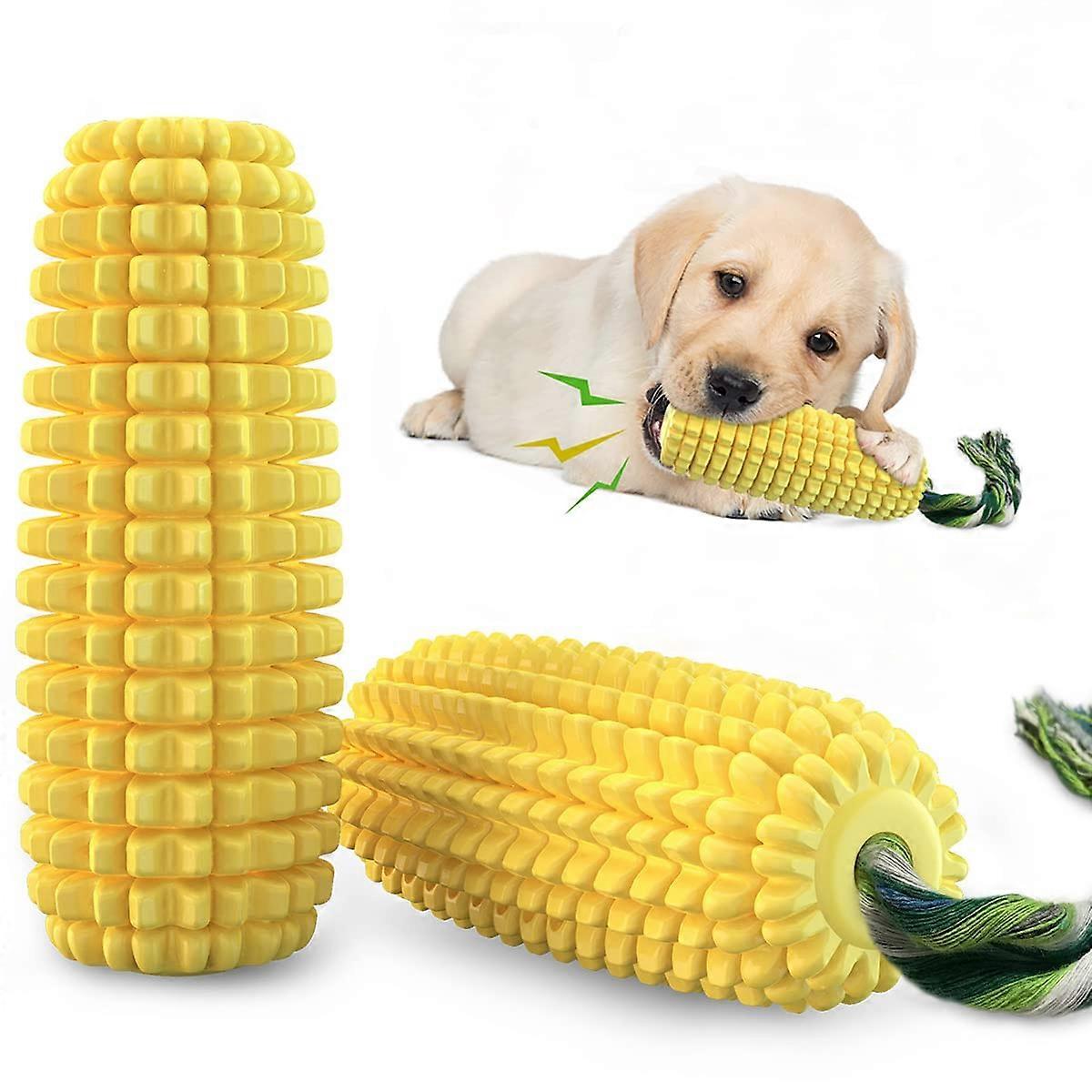 Tough Dog Chew Toys Interactive Toothbrush Corn Toy for Small Medium Large Breeds Durable Non-Toxic Rubber