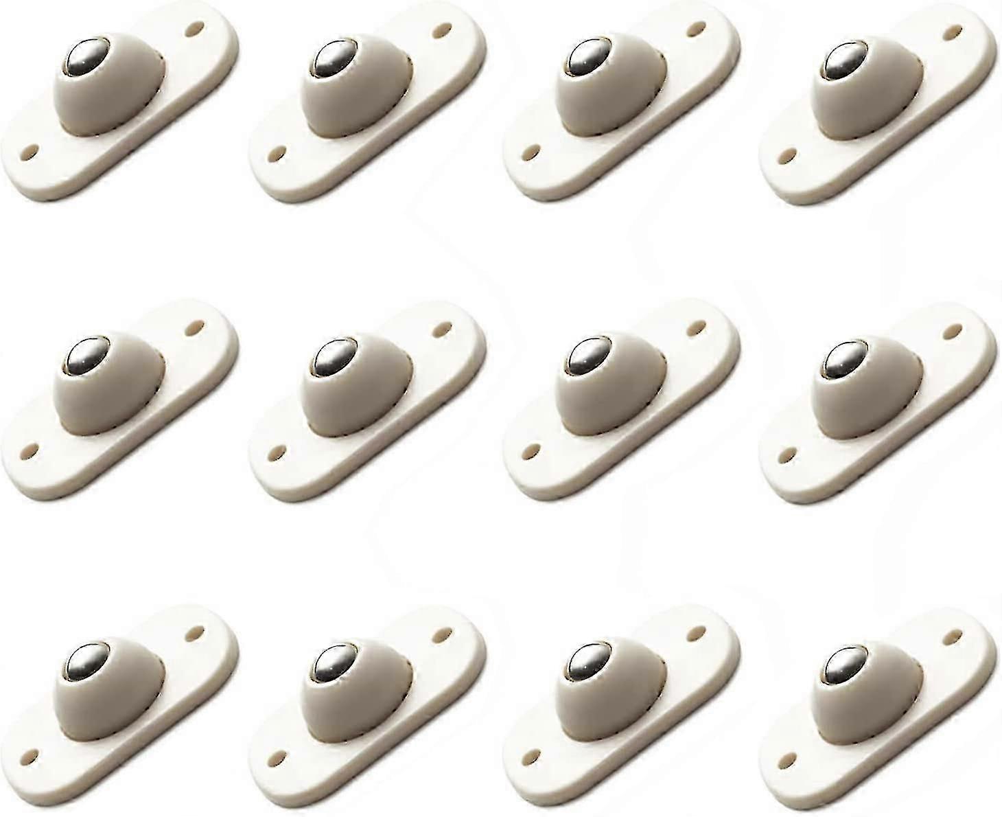 12 Pcs Mini Self Adhesive Caster, Plastic Ball Transfer Casters Furniture Transfer Rollers Ball Transfer Units For Trash Bin Shelf Storage Box