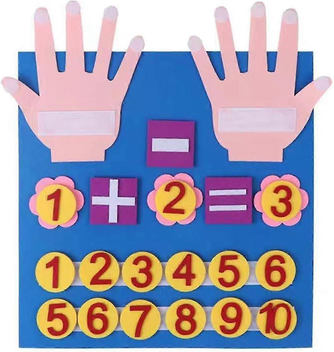 Felt Board Finger Numbers Counting Toy, Kids Toy Felt Finger, Children Maths Toy Finger Counting Learning Felt Number Teaching, Handmade Felt Finger T