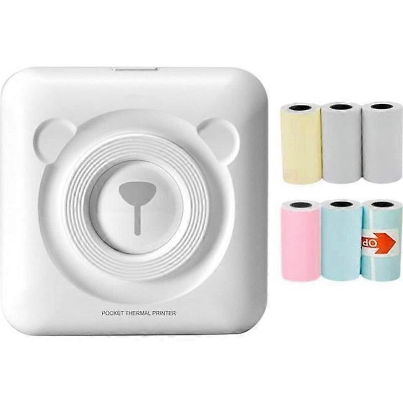 מדפסת צילום מיני - BT - 6 גלילי נייר תרמי - לבן