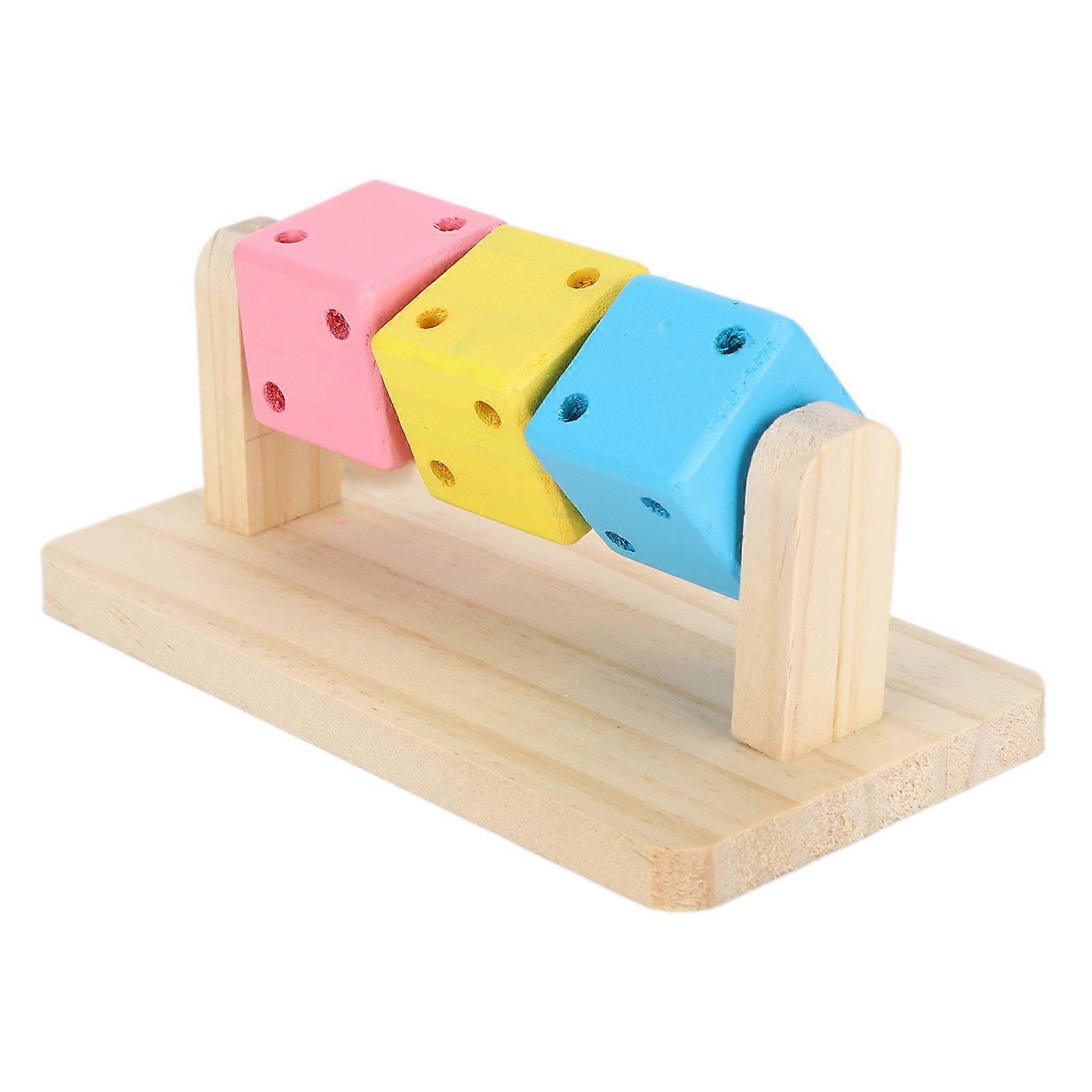Hamster Fun Wooden Toy for Teeth Grinding and Exercise, Interactive Pet Training Plaything, Durable and Safe Design