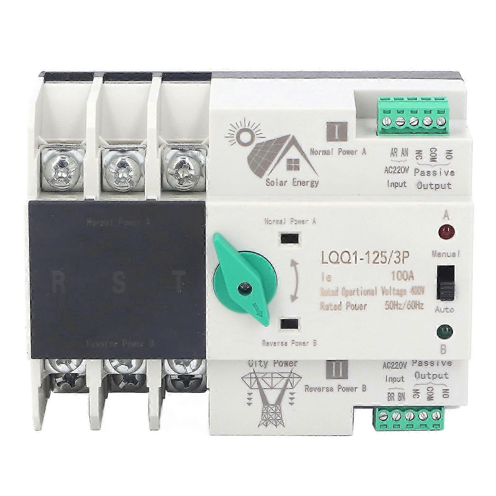3P Dual Power Automatic Transfer Switch Flame Retardant 100A Power Transfer Switch AC400V