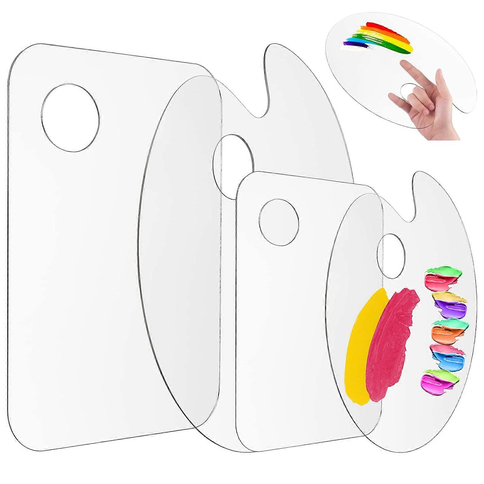 Innovative Clear Acrylic Paint Palette, Transparent Non-Stick Art Craft Painting Plate For Artist, Beginners With Comfortable to Hold
