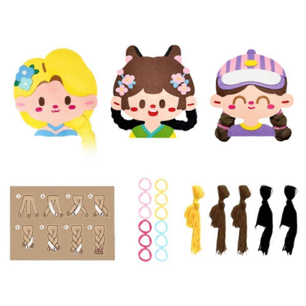 Fun Braid Early Education Toy Learn to Braid Hair with Colorful Doll Head and Step by Step Guide