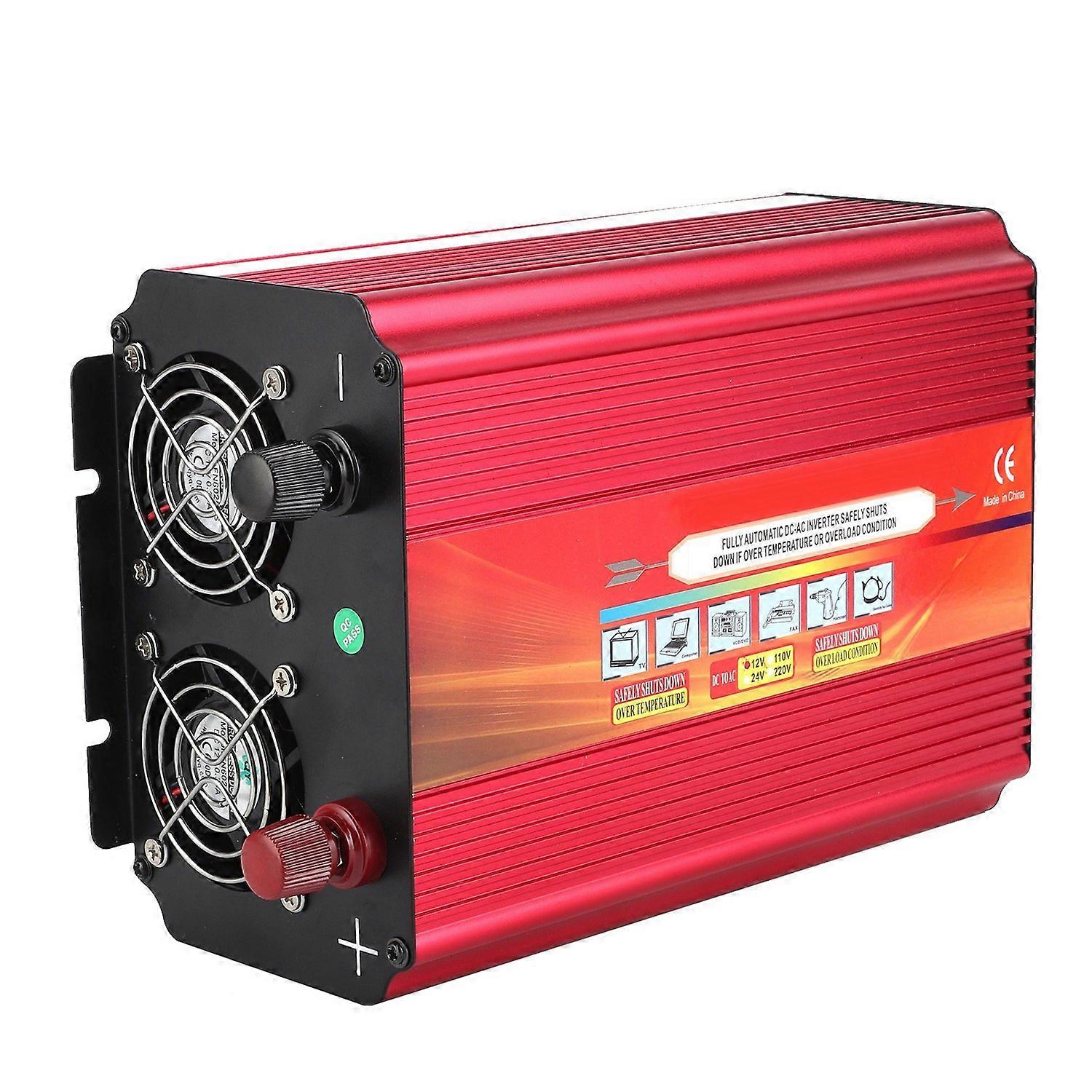 LCD 2000W Power Inverter High Power 2 Universal Sockets Dual Cooling Fan WLDT Converter DC 12V to AC
