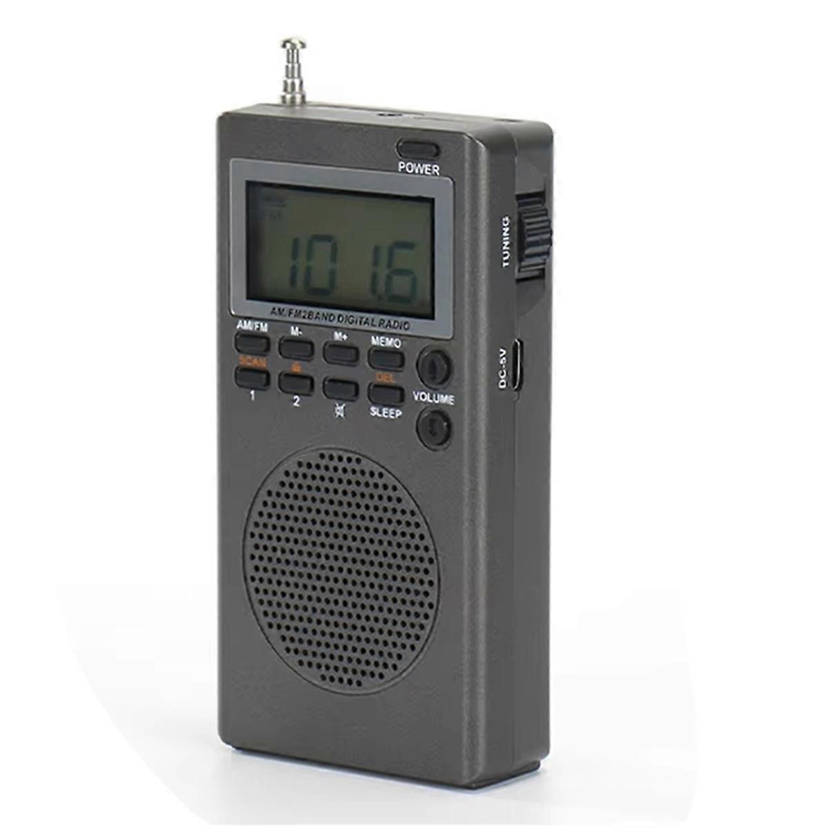 Portable Pocket FM AM Radio Alarm Clock Sleep Timer Digital Radio Great Reception Battery Operated for Outdoor Survival