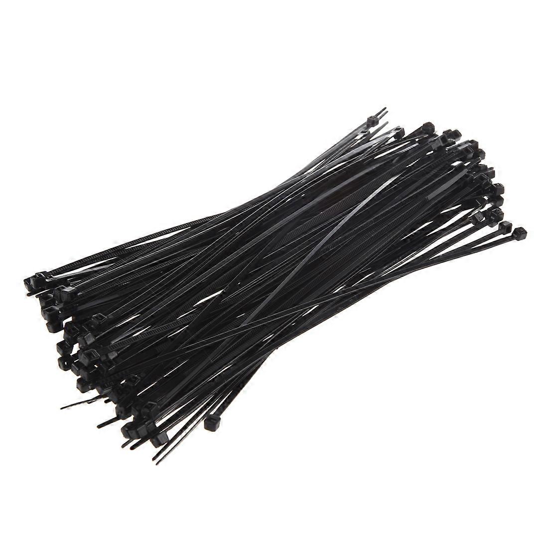 8" Plastic Cable Zip Ties 100-Pack (Black)