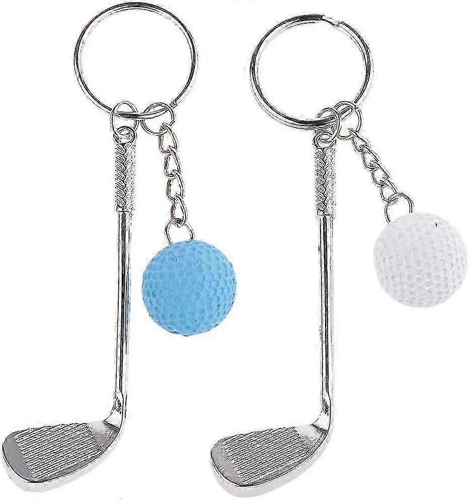 ゴルフボールキーホルダー2個クリエイティブキーホルダースポーツお土産ボールキーホルダー - DD0