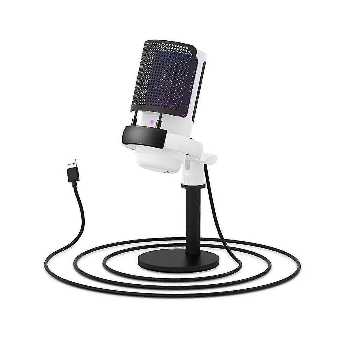 Gaming Microphone, Usb Microphone For Pc With Rgb Control, Touch Mute, Gain Knob