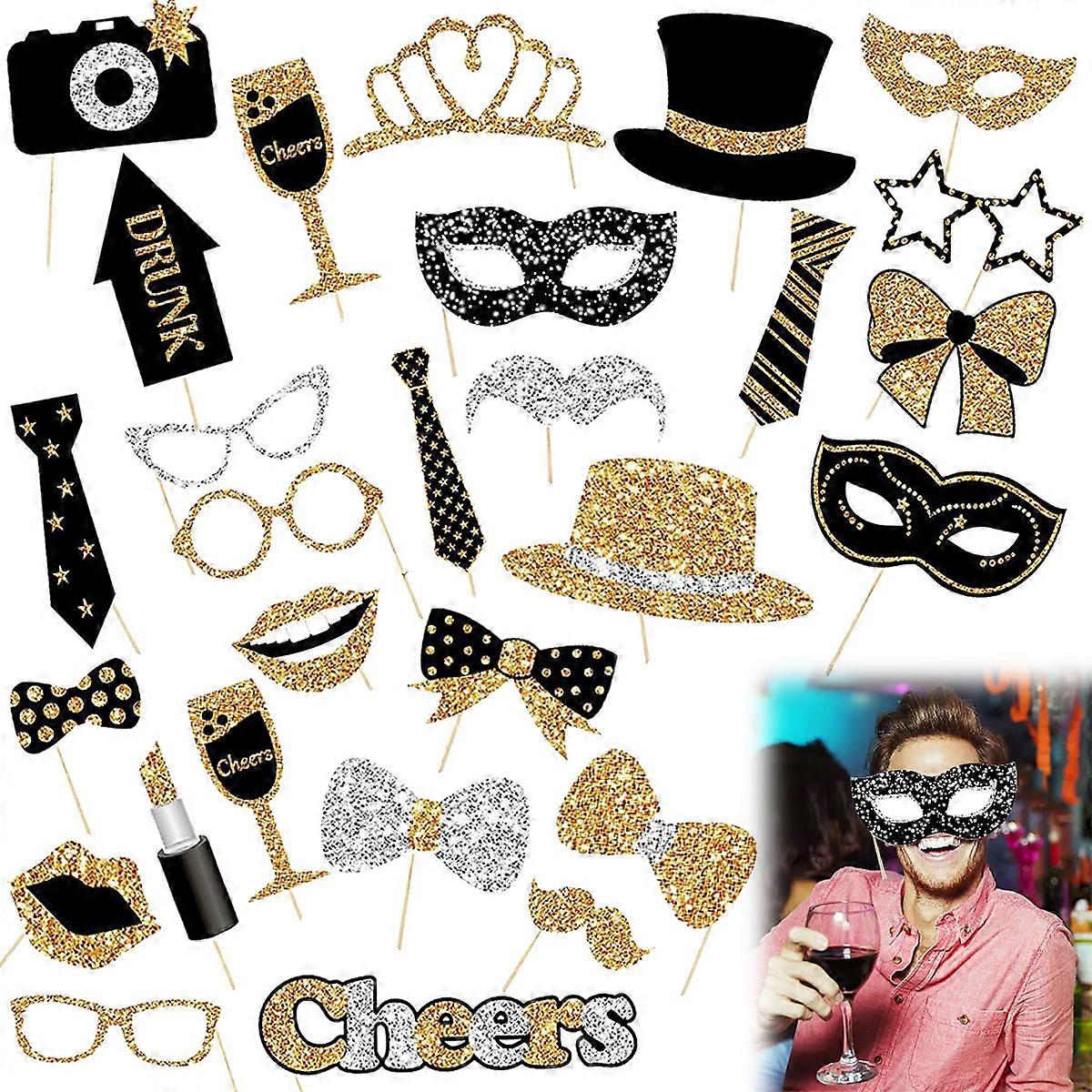 30pcs Party Photo Booth Props - Gold
