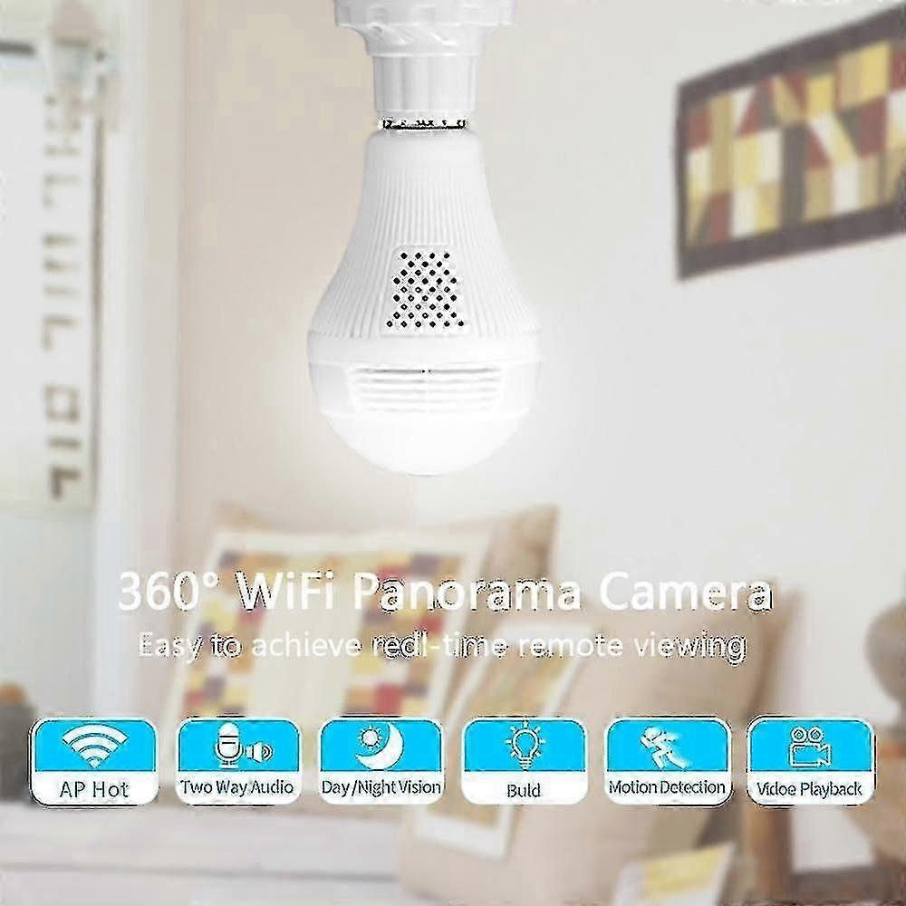 Baby Monitors Light Wireless Home Security Security Wifi Cctv Fisheye Bulbmonitor Surveillance Cameras