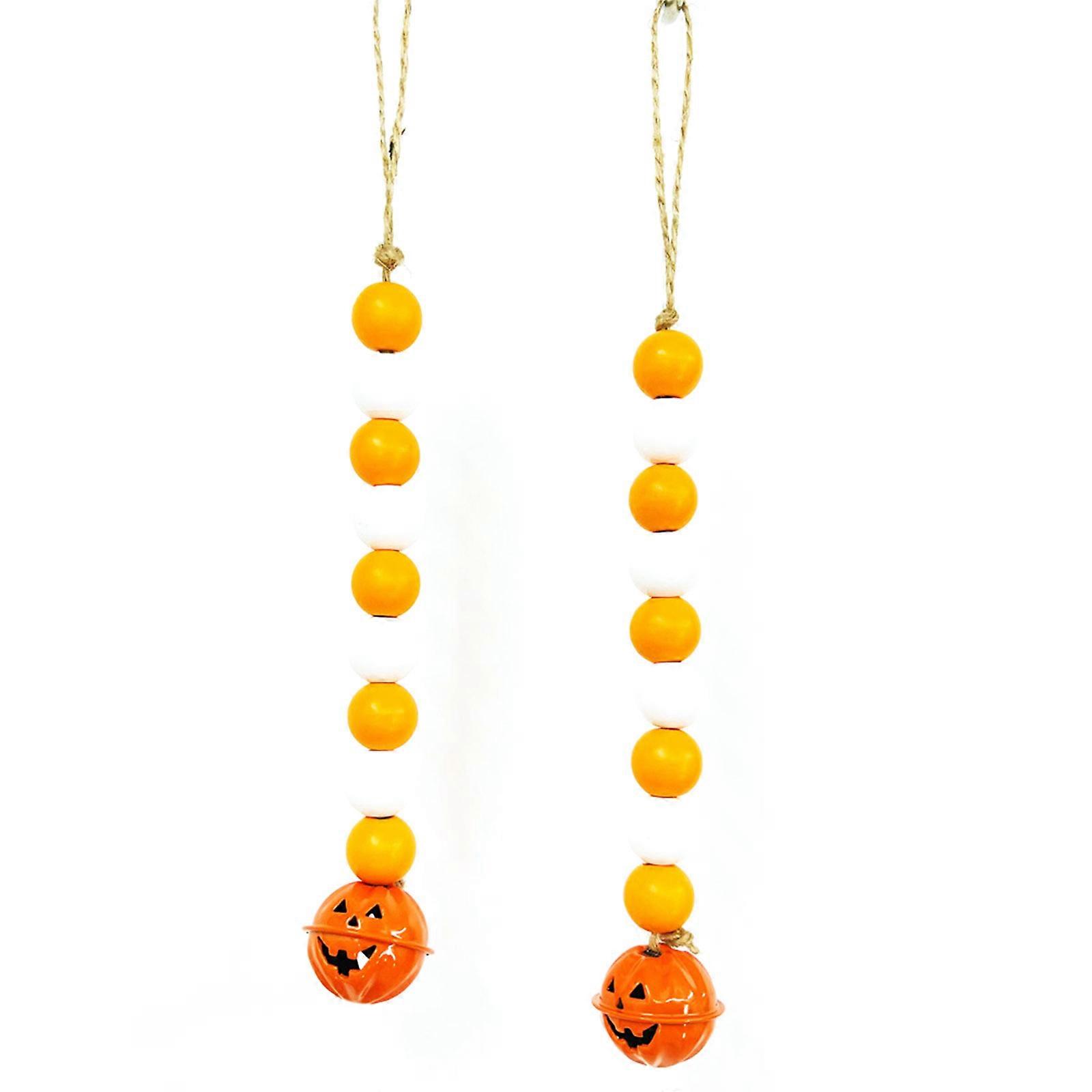 2 PCS Boho Tassels Garland Wood Beads Halloween Upgraded String Hanging Photo Display Halloween Party Decorations