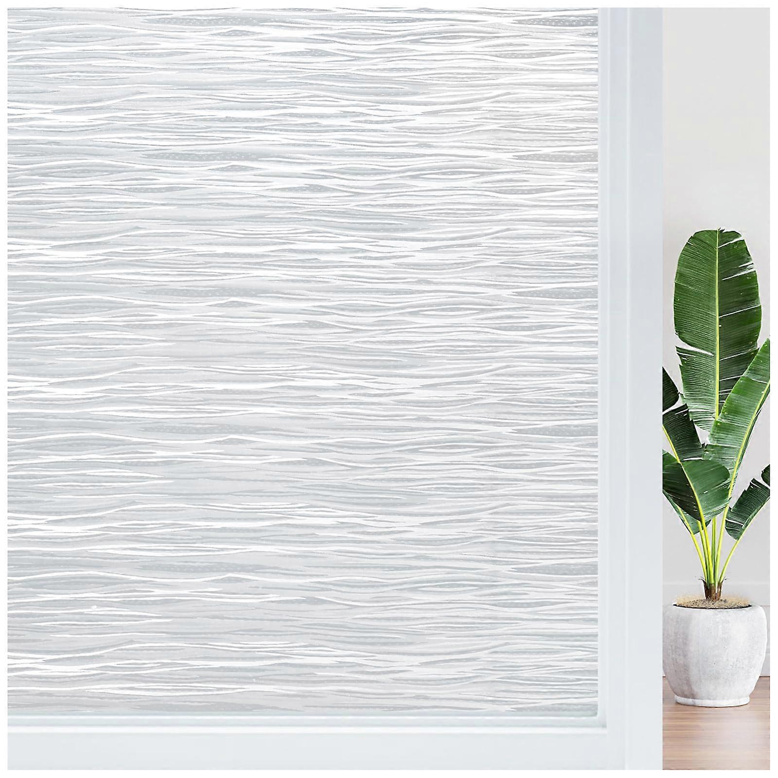 Frosted Window Privacy Film Static Cling 23.6" x 78.7" Decorative Home Door Cover Removable Home Décor Solution