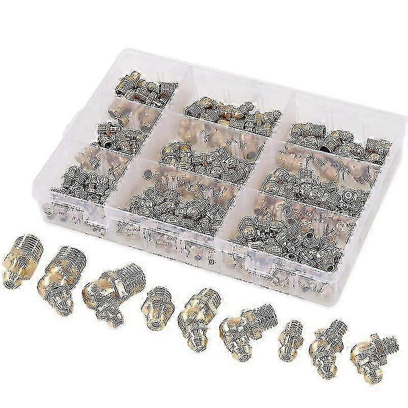 145-teiliges Sortiment an metrischen Standard-Messing-Hydraulikschmiernippeln