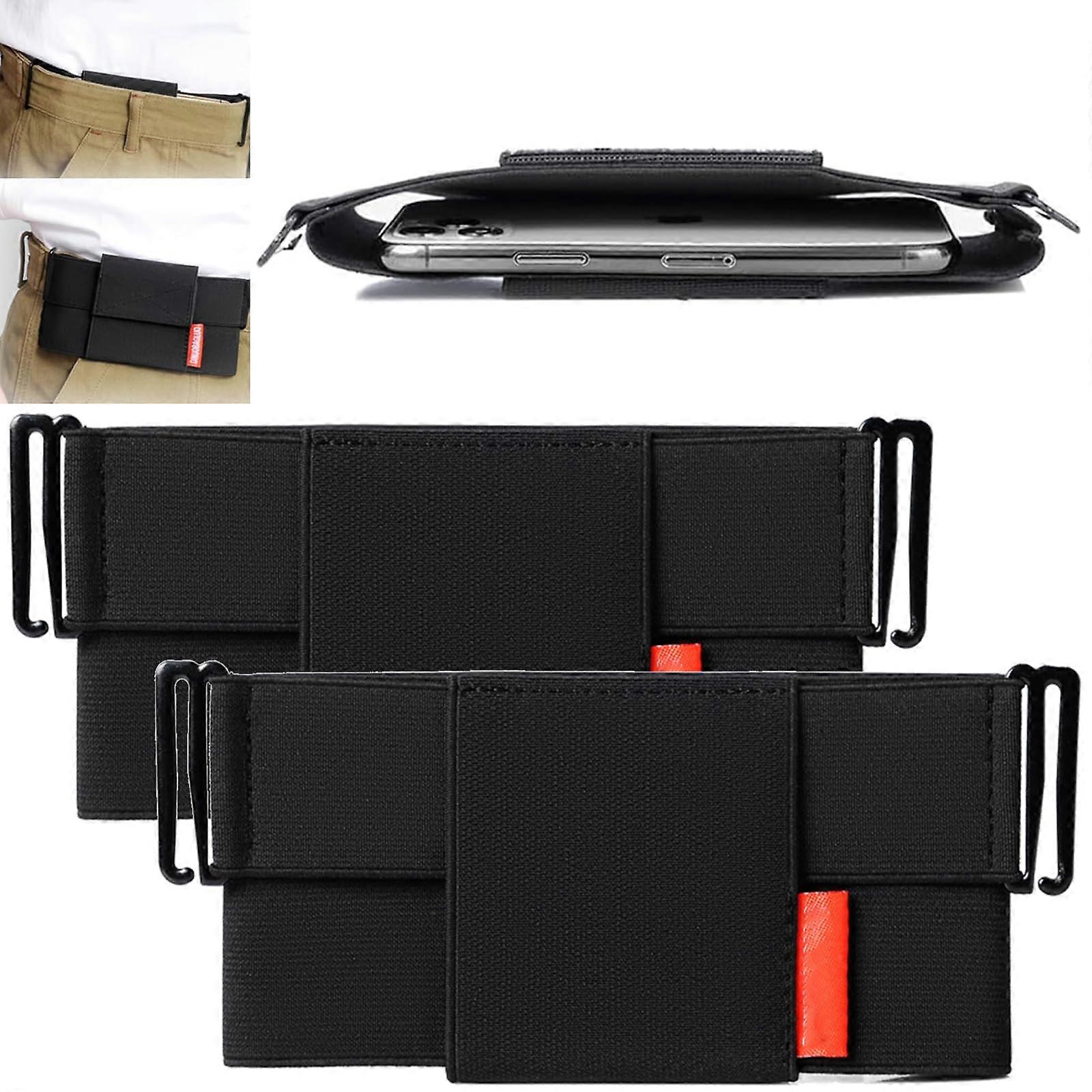 Elastic Waist Phone Bag for Men, Hidden Money Belt for Travel, Adjustable Size, Durable Material, Black Color