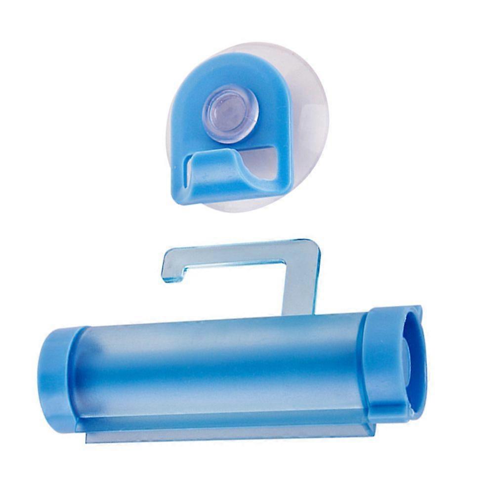 Reusable Rolling Toothpaste Squeezer Wall Mounted Sucker Toothpaste Dispenser Suction Hanging Holder Squeeze for Home Bathroom Hotel (Blue)