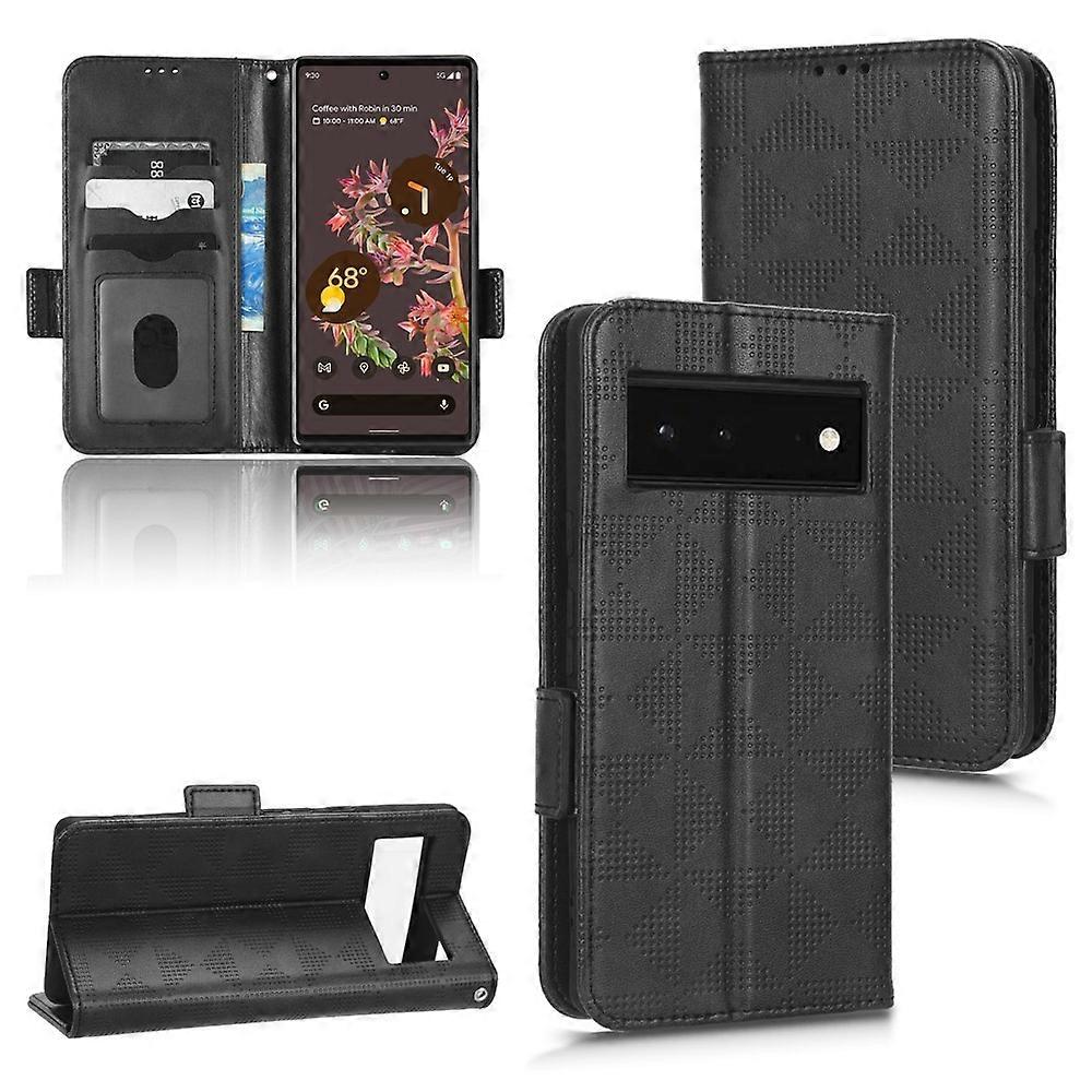 For Google Pixel 6 Symmetrical Triangle Leather Phone Case