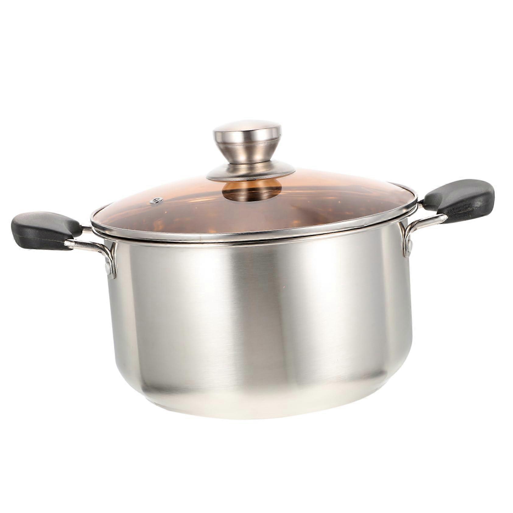 Thickened Soup Pot Stainless Steel Stockpot Double Handle With Nonslip Handles For Stew And Soup