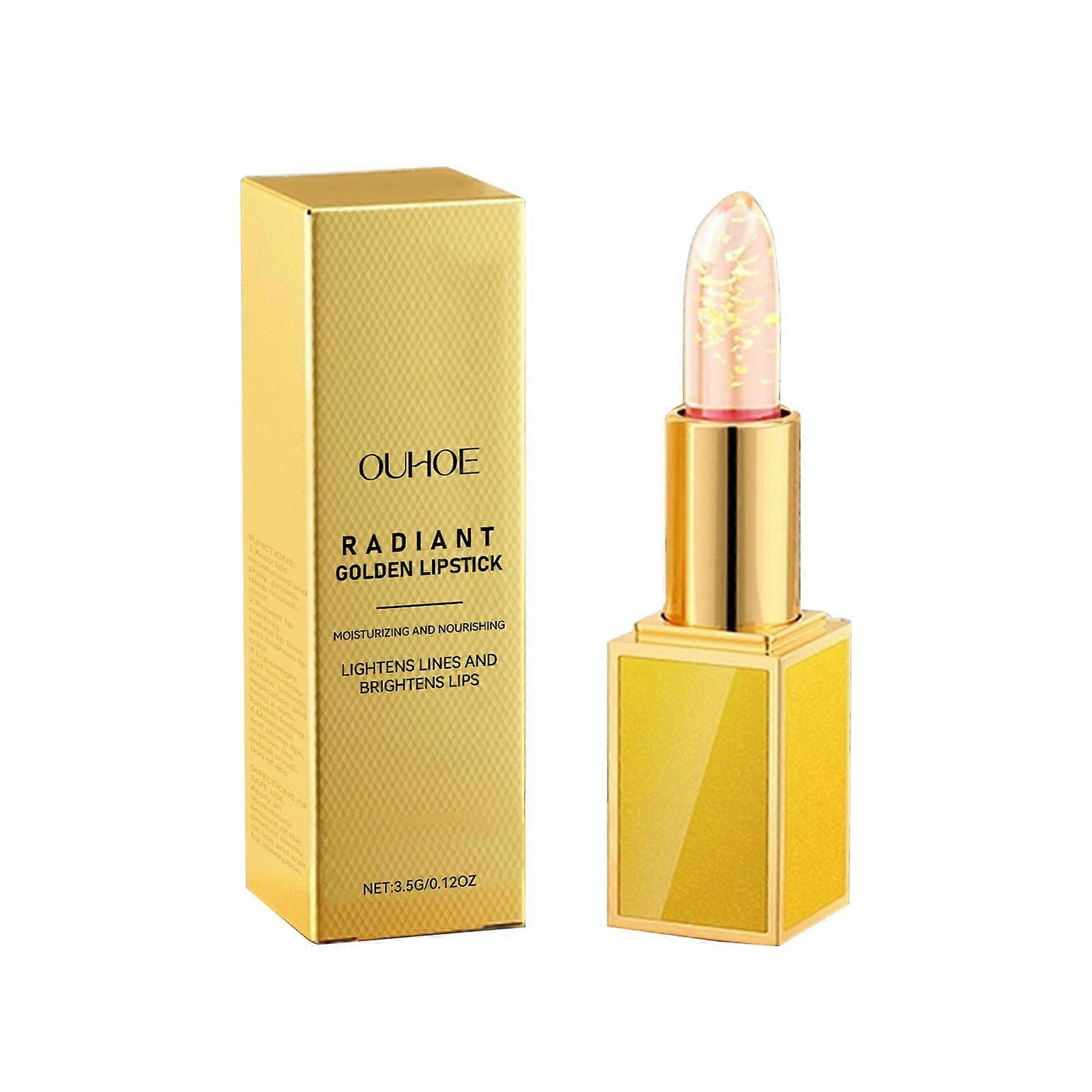 Color Changing Lipstick, Women's Gold Foil Transparent Lipstick, Long Lasting 24 Hours, Moisturizing Glossy Shine Lip Gloss, Deep Nourishment
