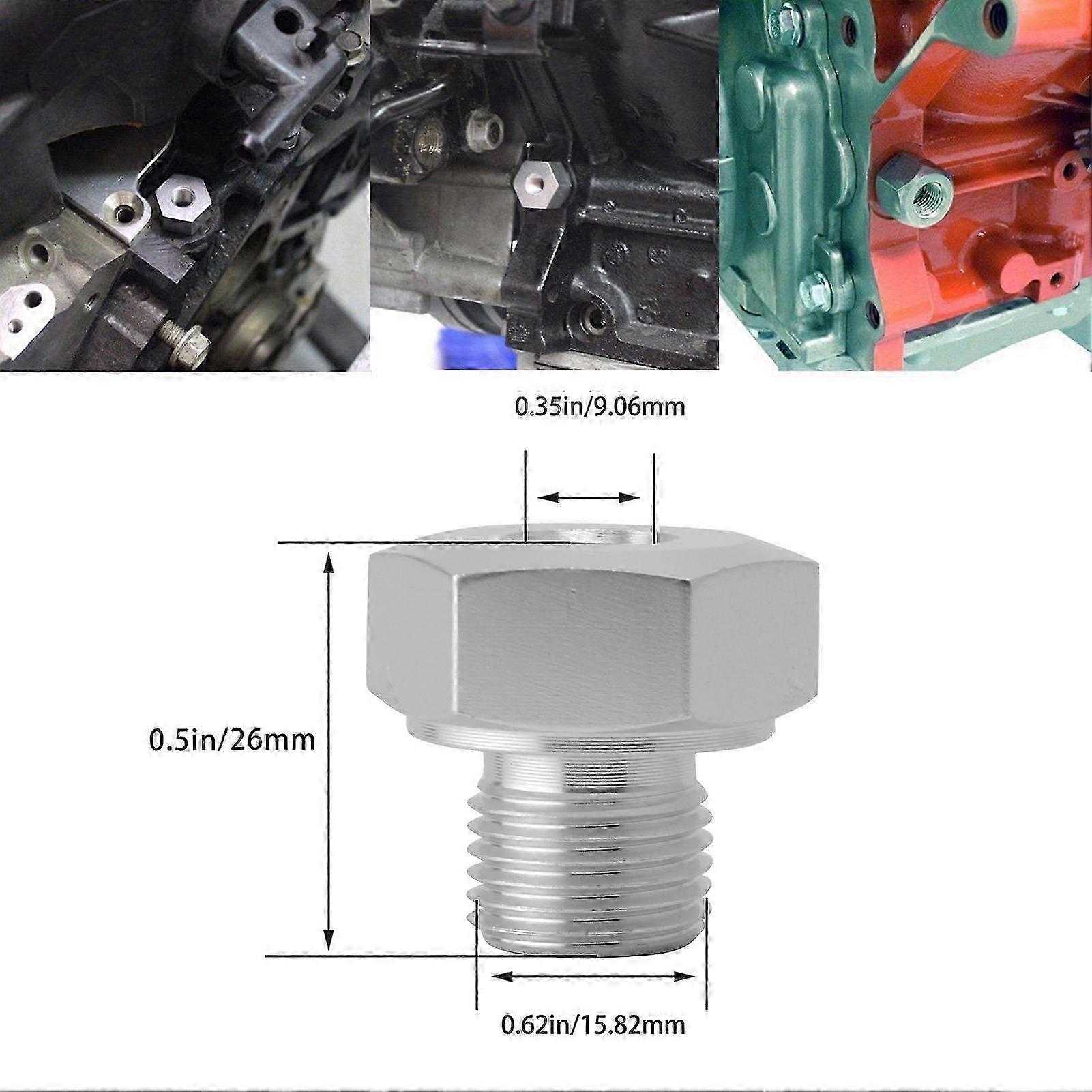 Aluminum Oil Pressure Sensor Adapter M16x1.5 to 1/8NPT for LS Engines
