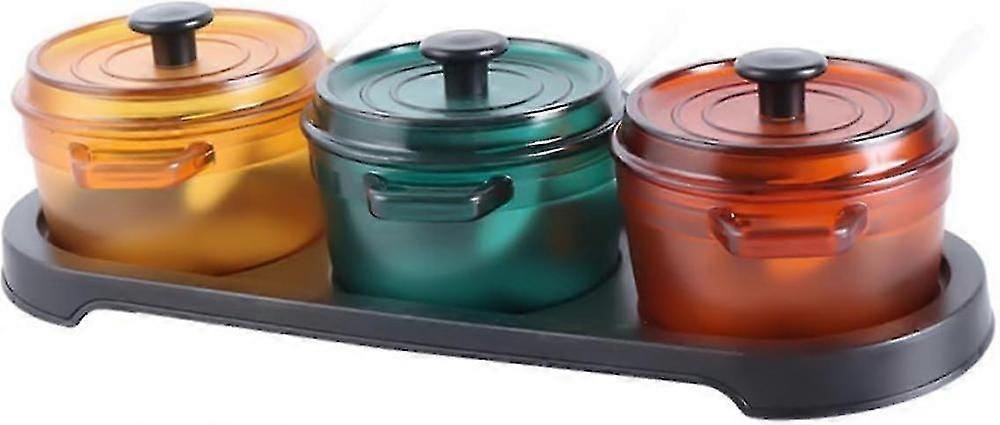 1 Set Kitchen Spice Jar Pp Seasoning Rack With Cover