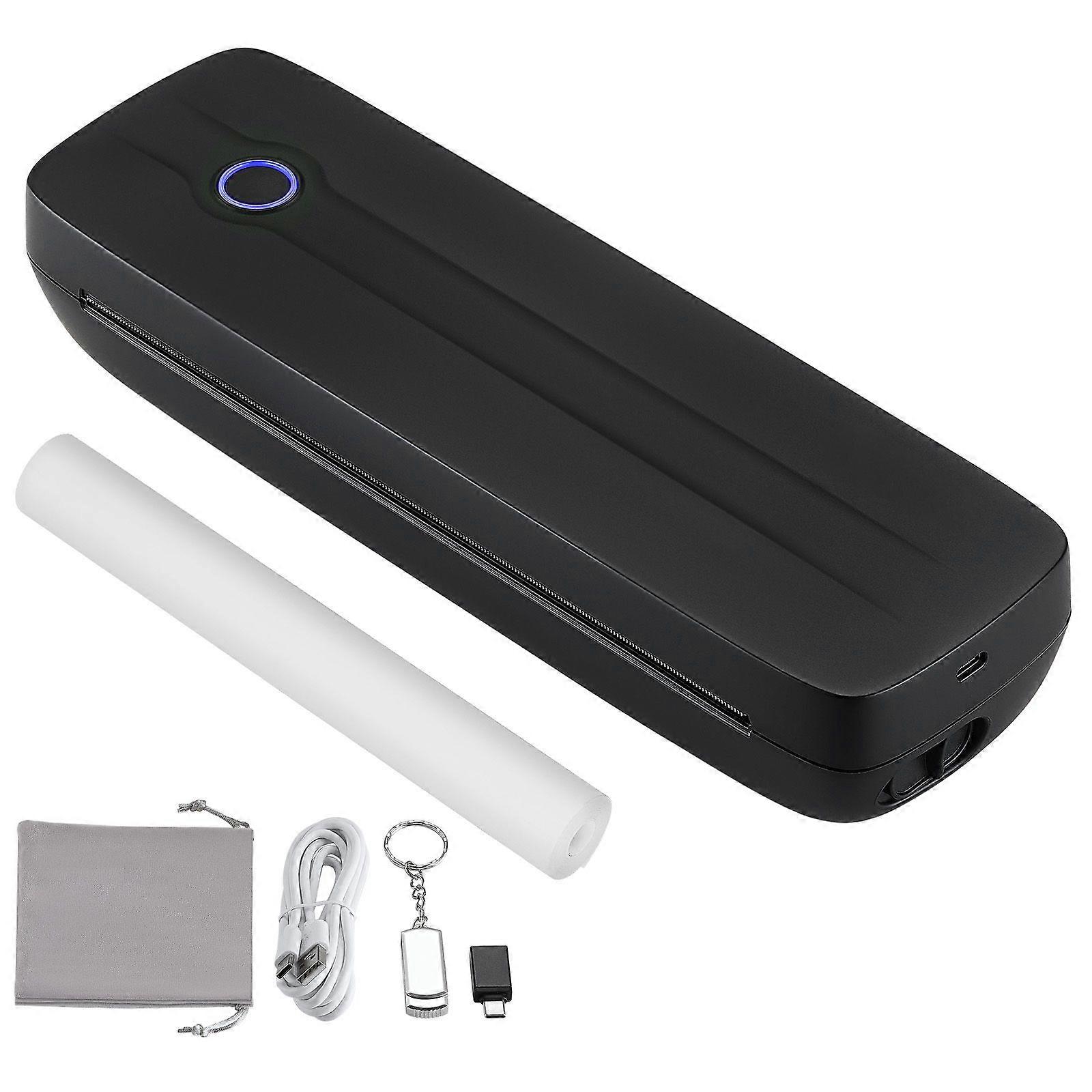 Imprimante portable - Batterie 2600mAh, 203 DPI, pour papier thermique A4, A5 et 8,5 » x 11 », compatible avec iOS, Android et ordinateur portable