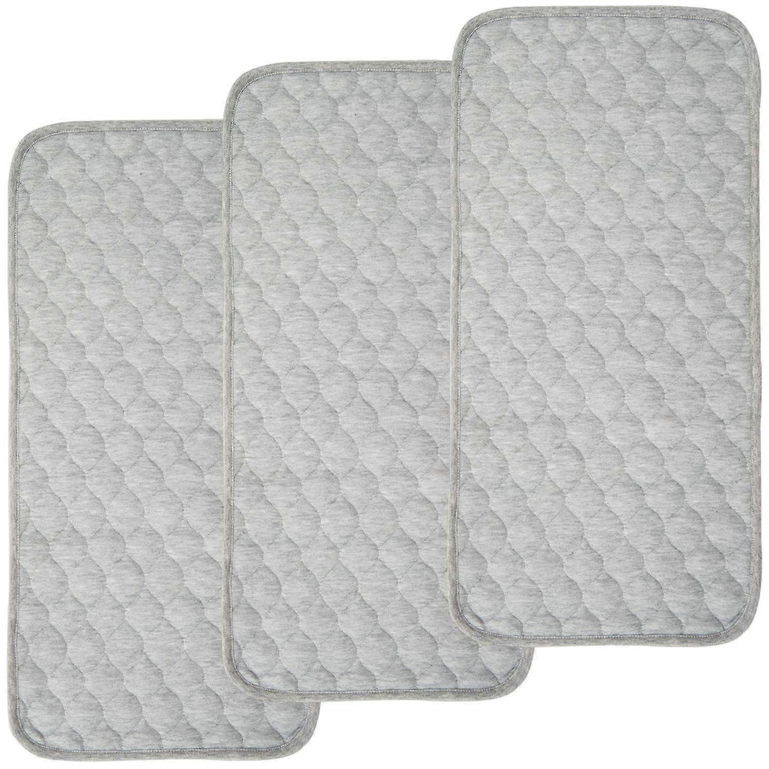 Bamboo Quilted Thicker Waterproof Changing Pad Liners, 3 Count (Gray)
