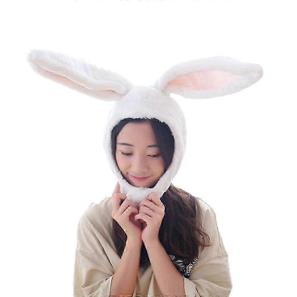 rabbit ears hat rabbit head cover photo props photo props plush toys white count ear length 55cm, width 27cm KB