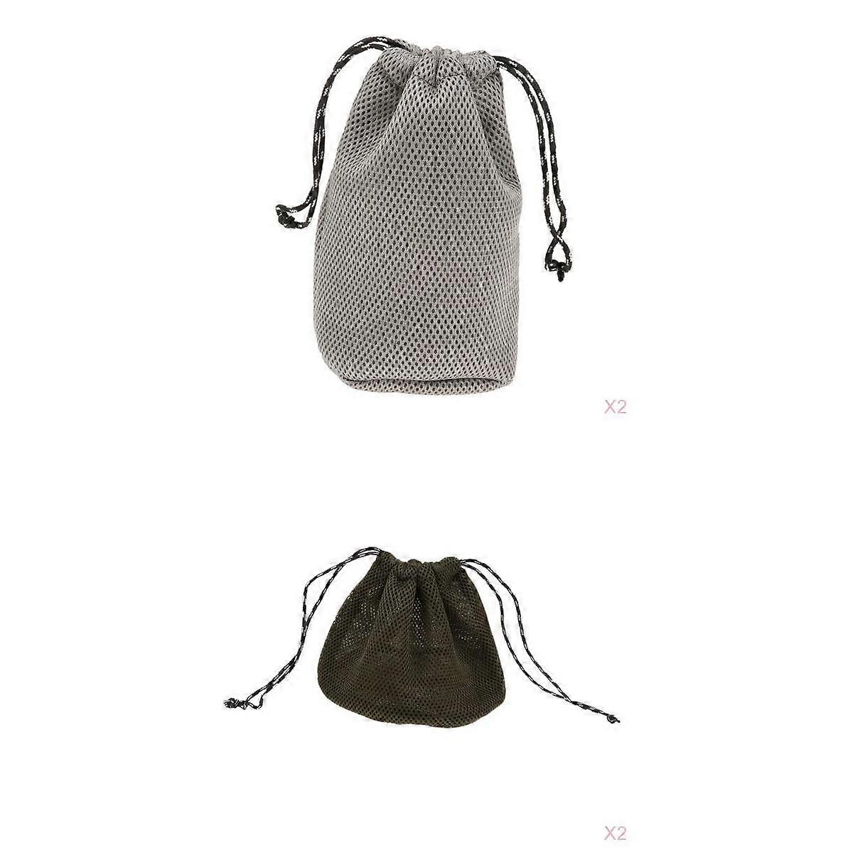 4pack Drawstring Mesh Pouch Storage Bag 3D mesh cloth for Outdoor Travel BBQ