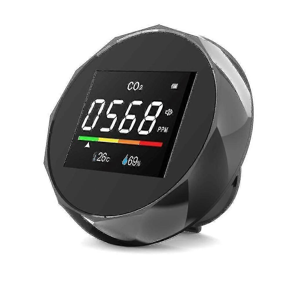 Circular air quality detector monitors carbon dioxide Ndir Co2 sensor comfortable environment temper