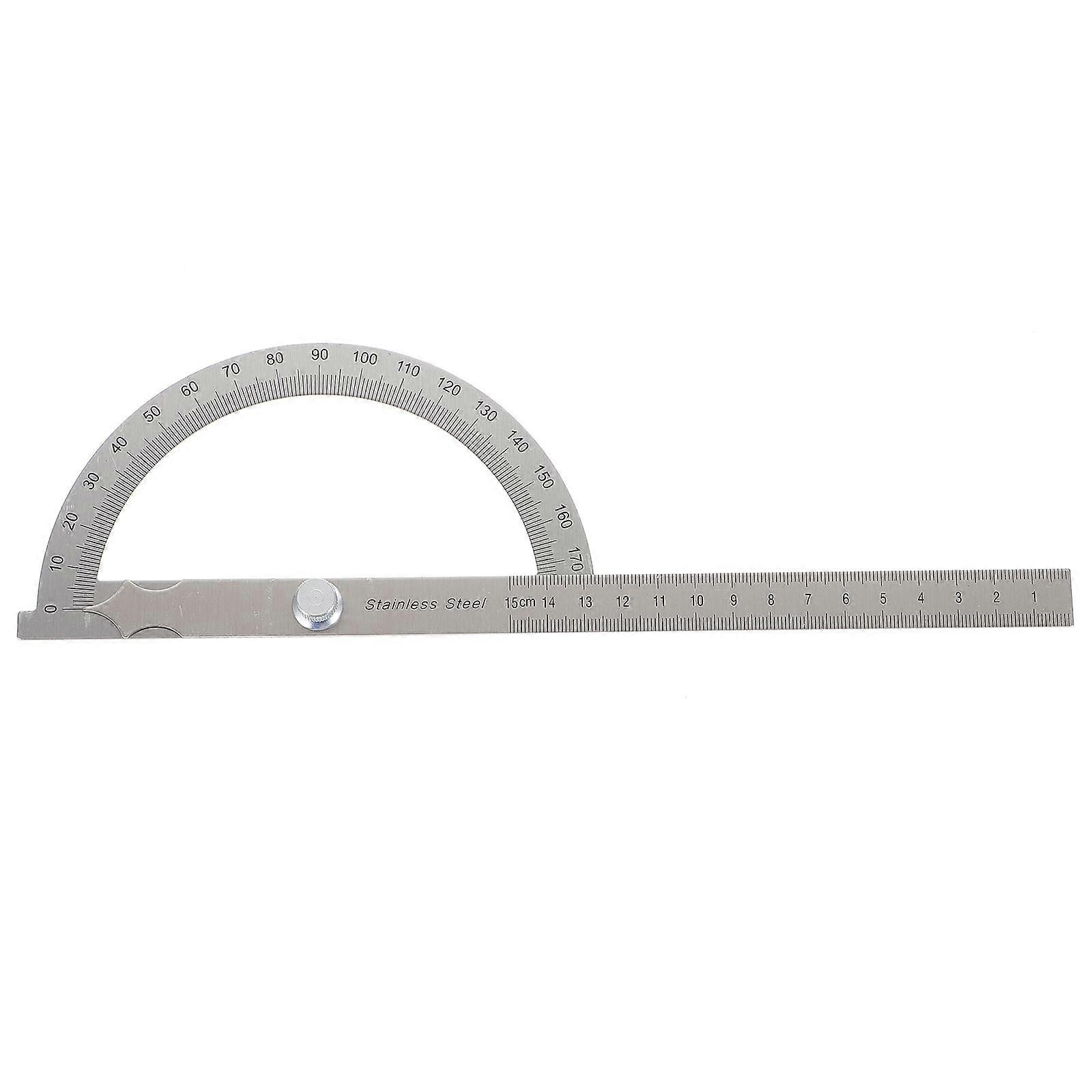 Stainless Steel Protractor 180 Degrees Round Head Angle Ruler Finder 15cm Metric Adjustable General Measuring Tool