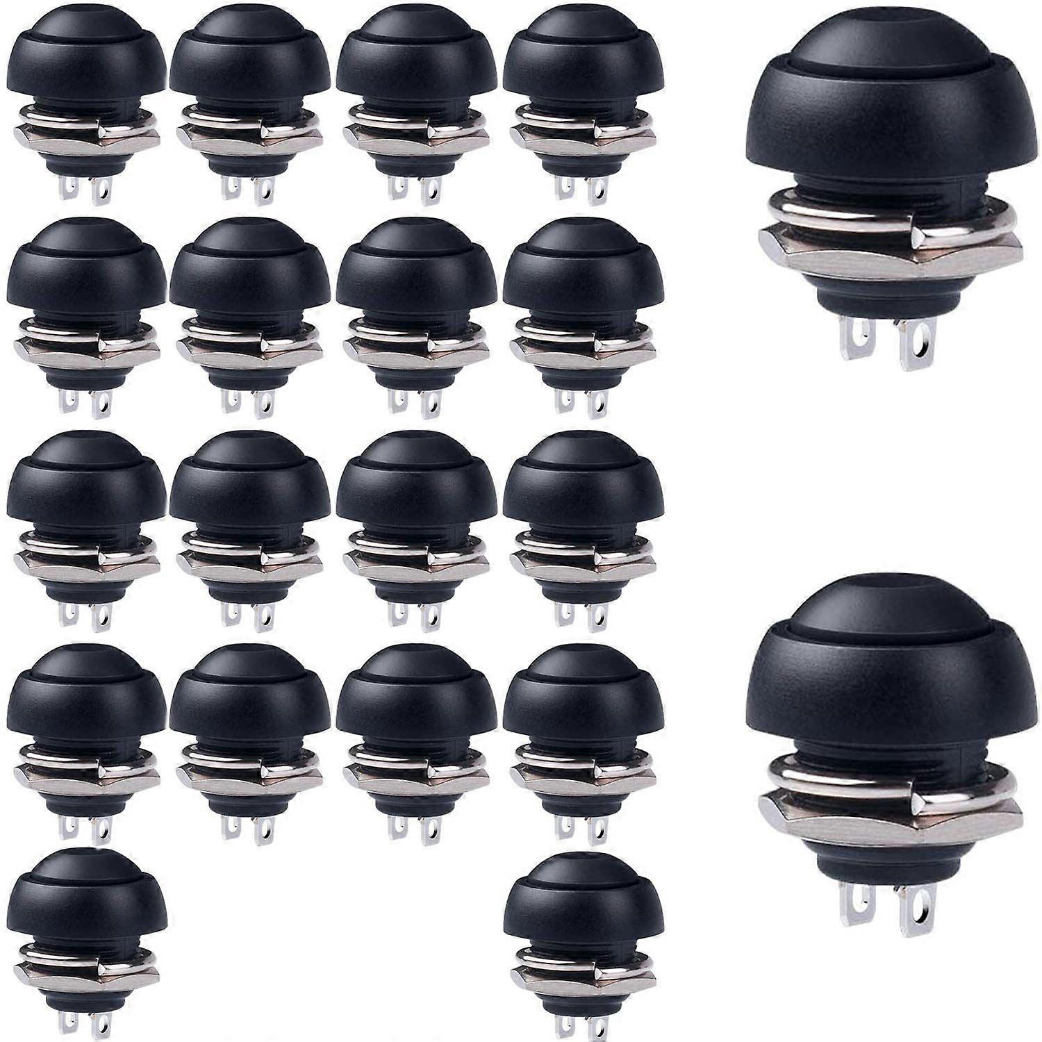 20pcs 12mm Mini Momentary Push Button Switch, Waterproof Push Button, 1A 250VAC / 3A 125VAC Round Push Button Switch, for Raspberry Pi DIY