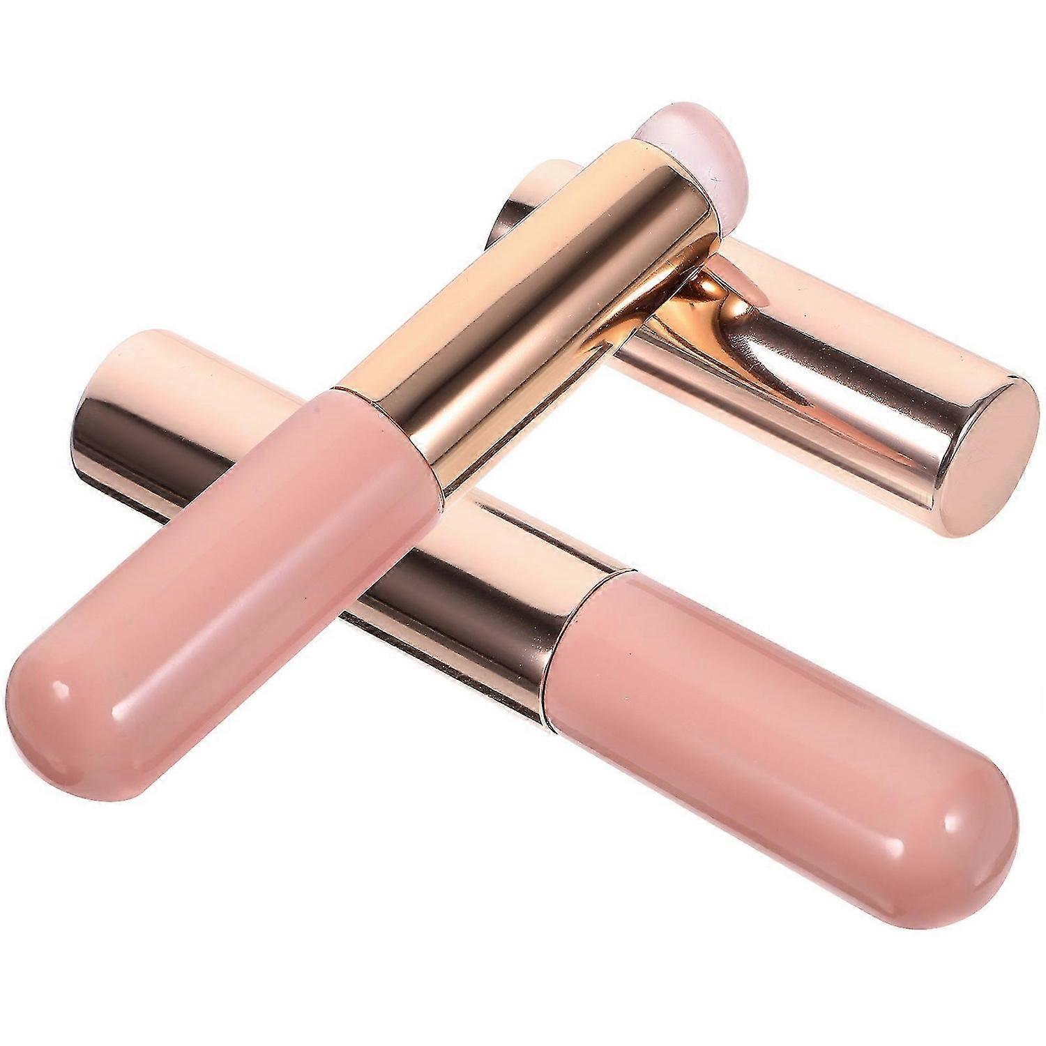 2pcs Silicone Lip Brushes Lipstick Brushes Portable Blending Concealer Brushes