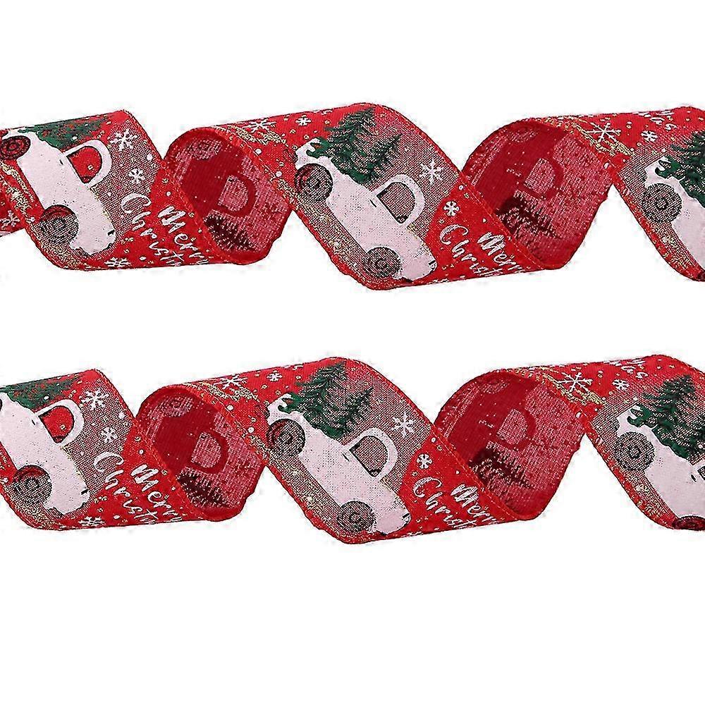 2025 Elegant Decoration For Your Space, Wired Christmas Ribbon, Neutral Tones, High-quality Polyester, Seam Edge For Easy Shaping, Complements Any Dec