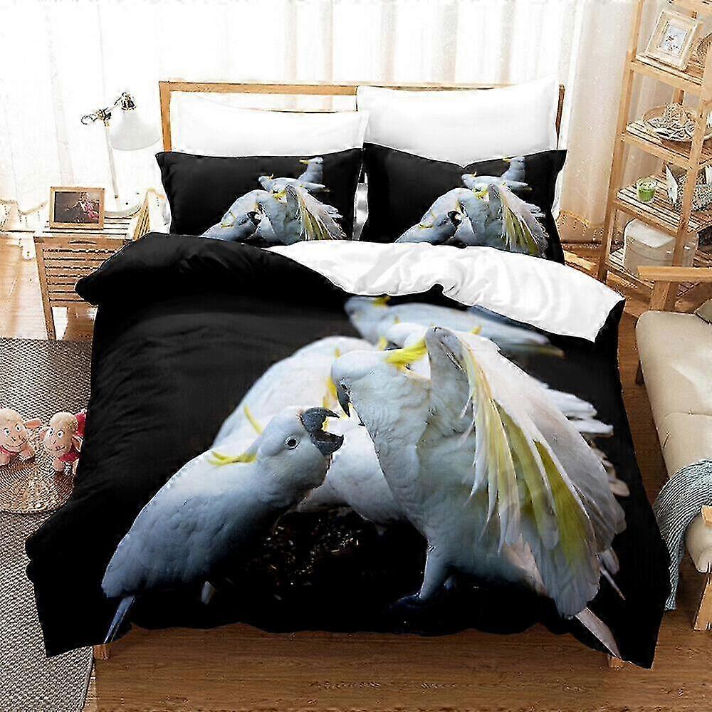 3-Piece Bedding Set for Kids Featuring Parrot Design, Includes Duvet Cover and 2 Pillow Shams, Perfect for Enhancing Any Bedroom Decor