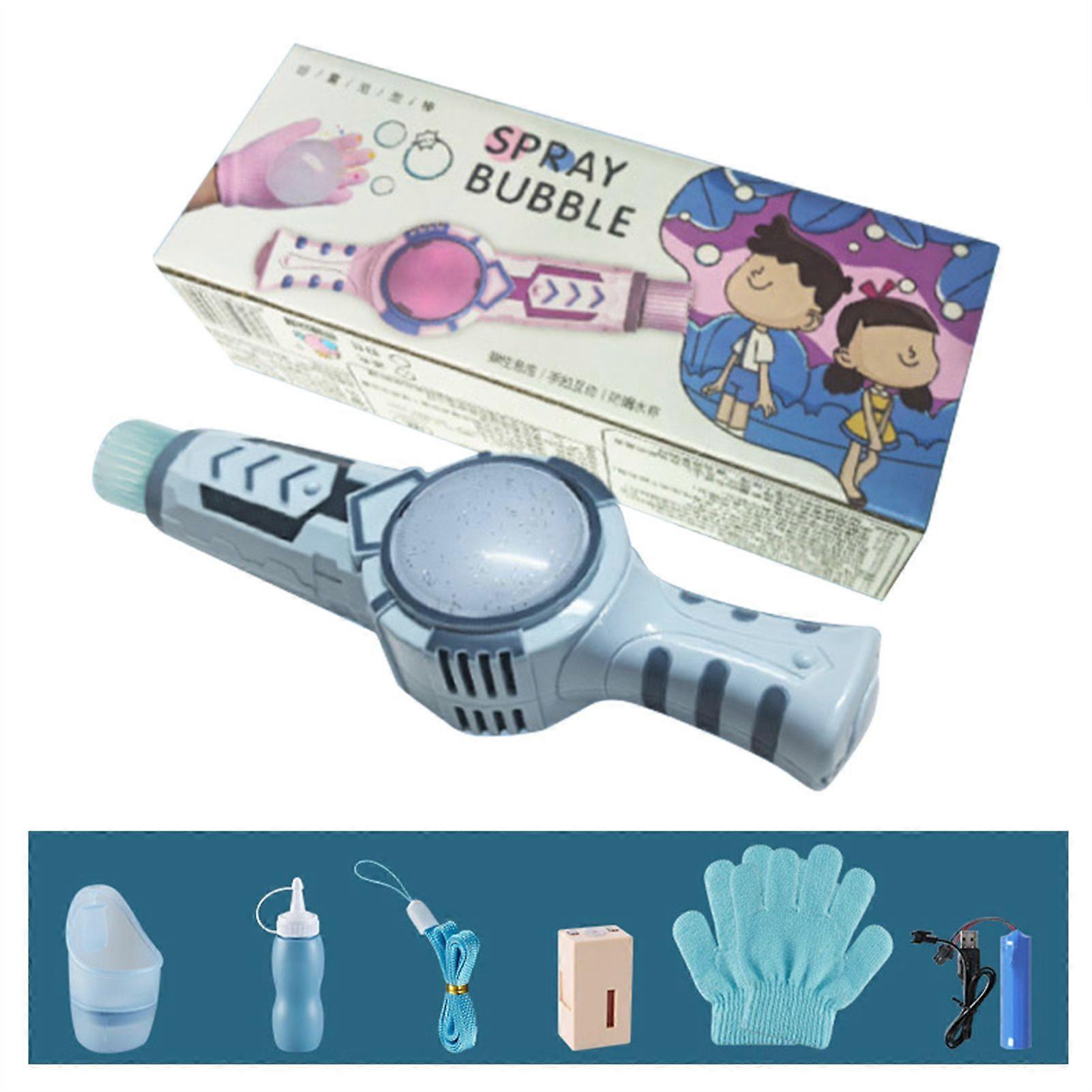 Portable Bubble Toy Set Handheld Bubble Blower Machine with Elastic Smoke Bubbles for Kids Summer Outdoor Fun