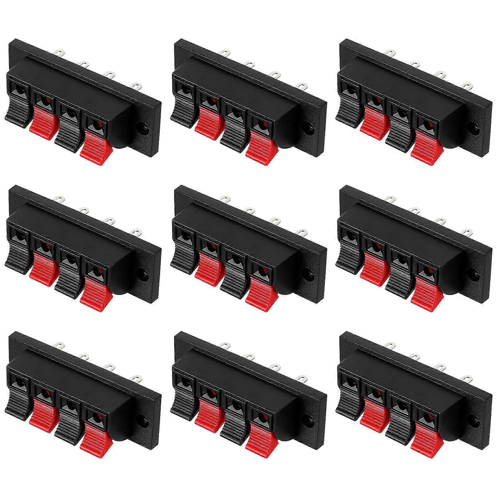 Hemoton 10pcs 4 Position Speaker Box Terminal Connector Accessories
