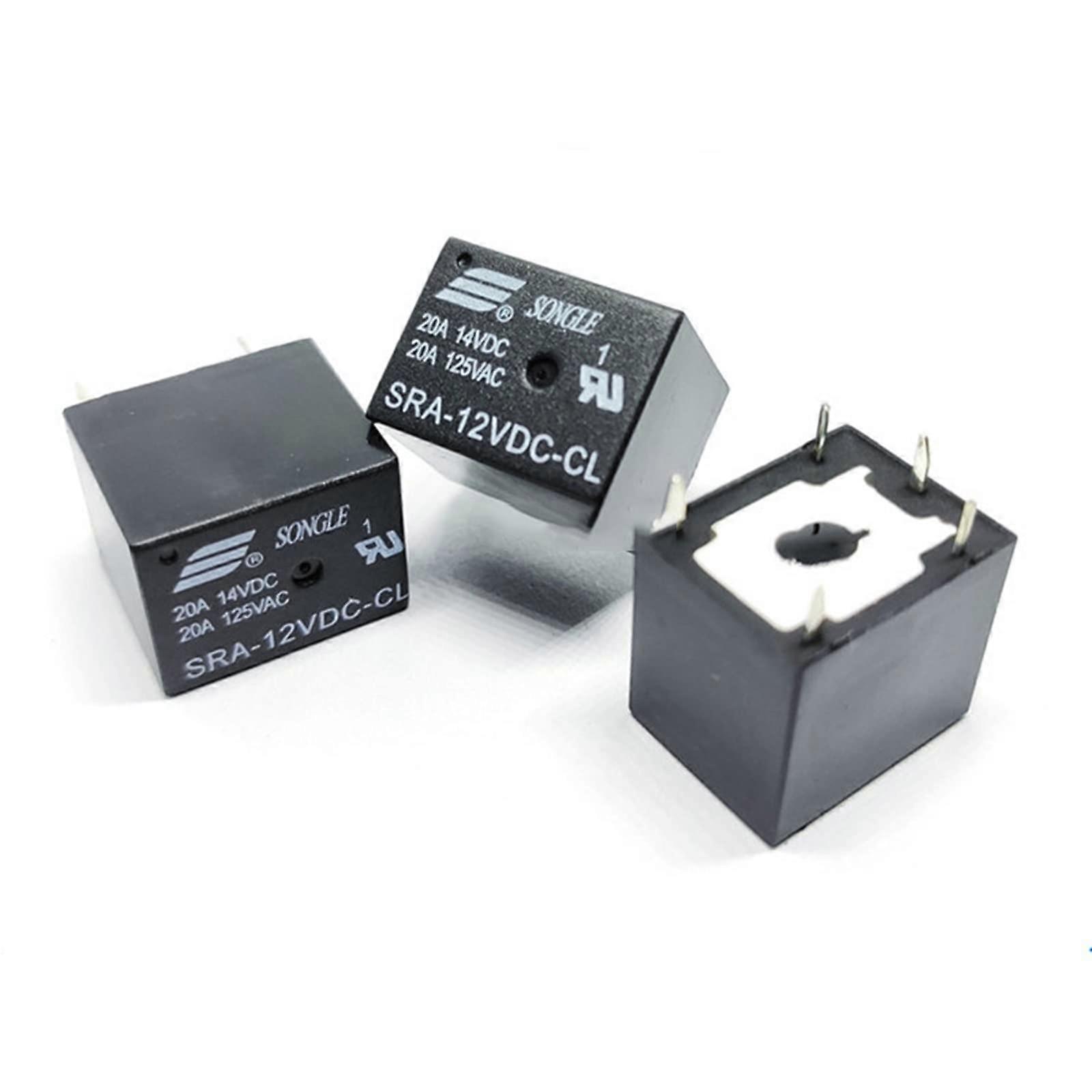 SRA-12VDC-CL Relay 10PCS SRA-12VDC 12V 20A T74 DIP 5-Pin High-Current Switching Relay Module