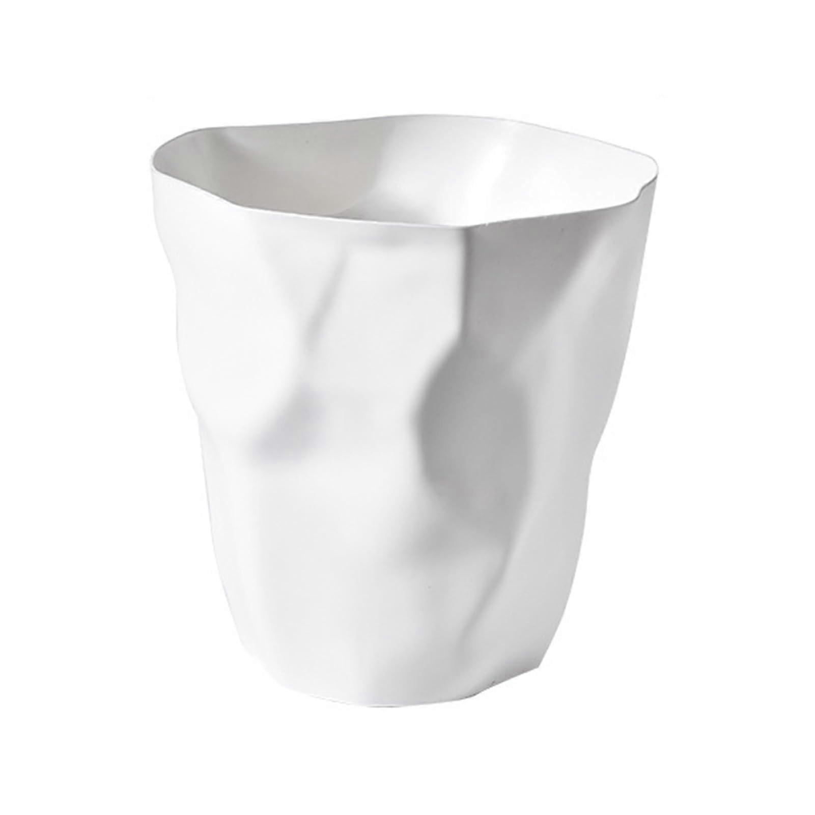 Irregular Plastic Bin in Modern Design for Office, Bedroom with Compact Design, Versatile Storage Solution (White)
