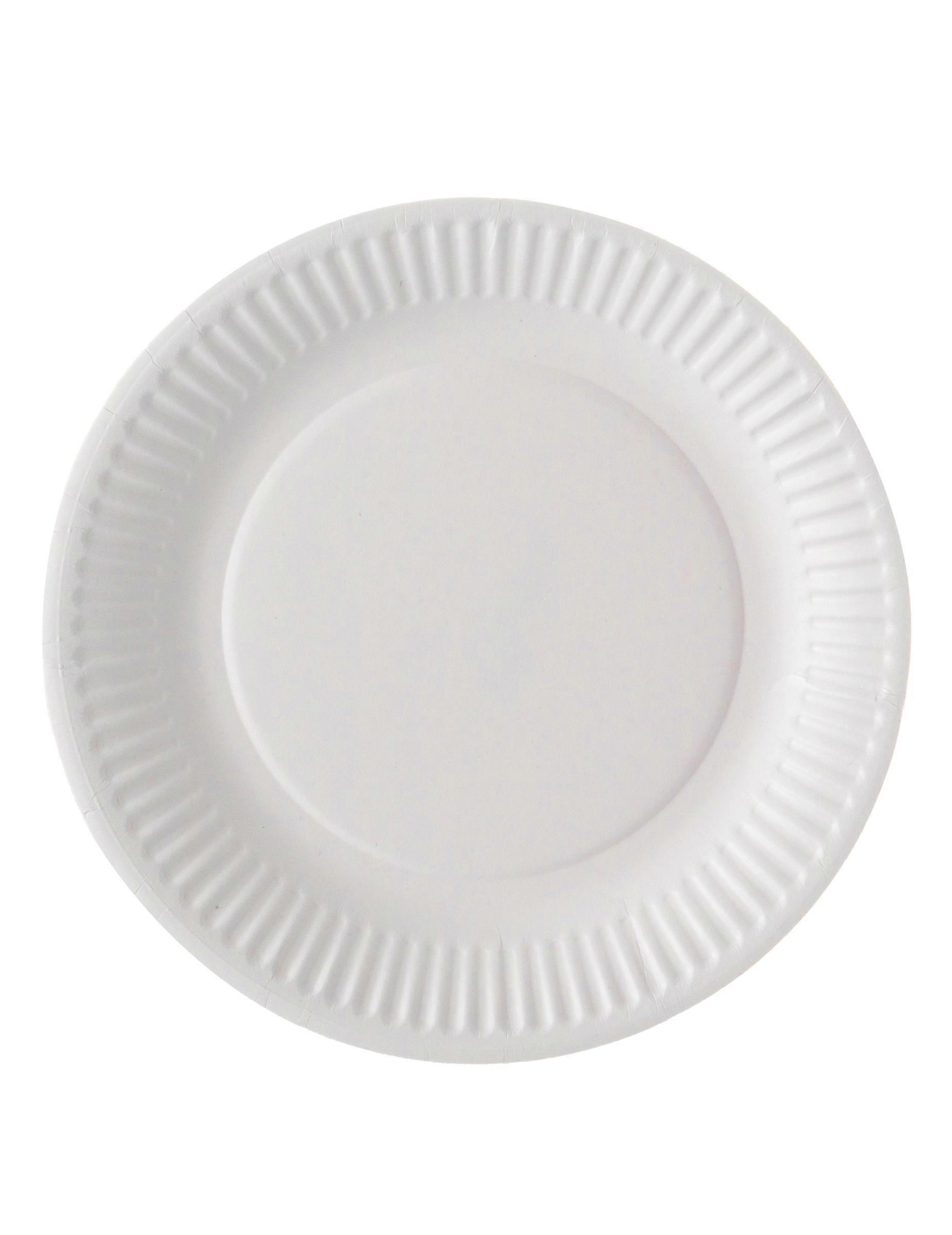 100 Små hvite pappplater 18 cm