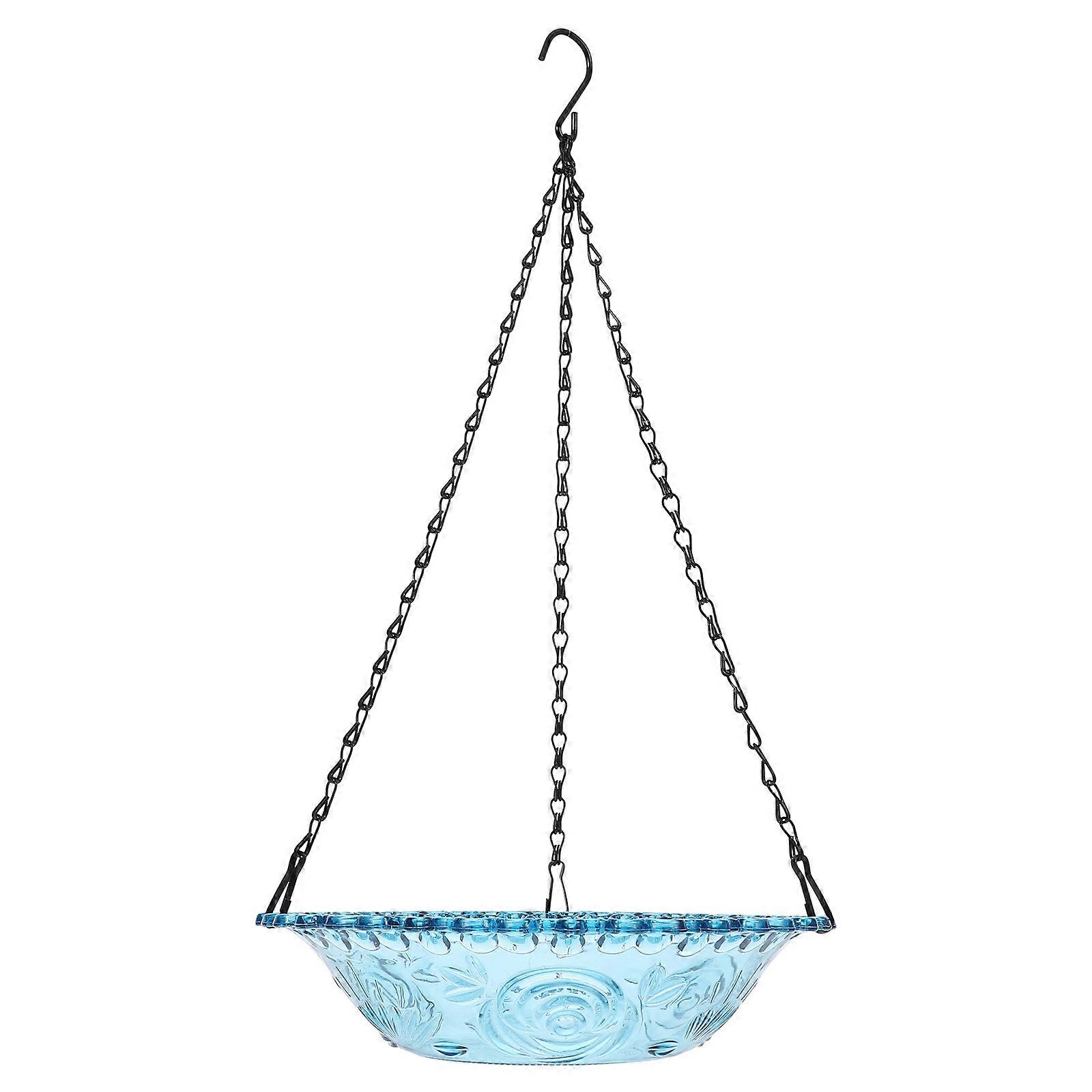 fuglefoder til udendørs have hængende fuglefoderbakke vandtæt 63,00x23,00x5,00cm blå 1 sæt