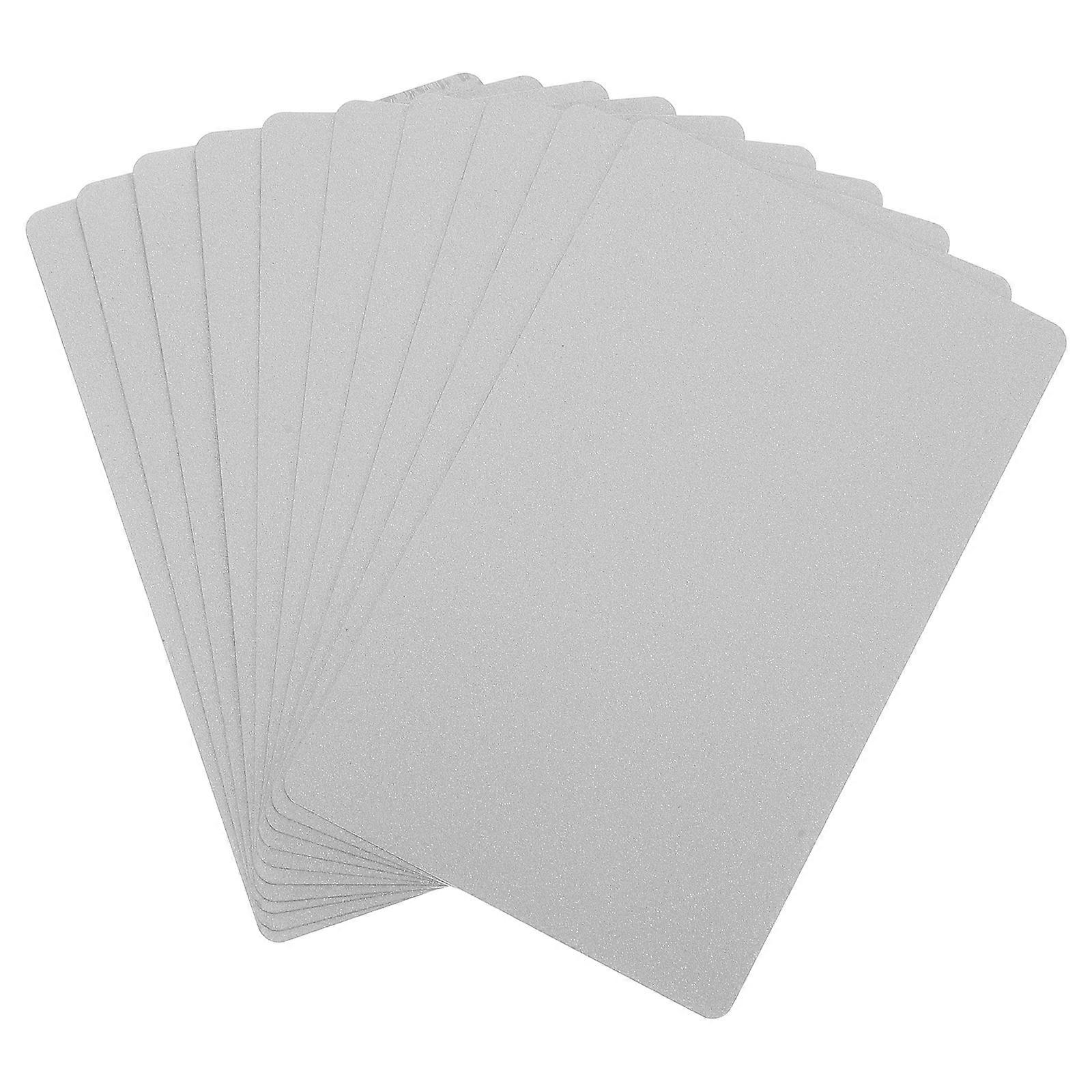 Sublimation Blanks Bulk Business Users Metal Business Card Blanks Sublimation Name Badge Blanks Double-sided Printing Silver 10Pcs