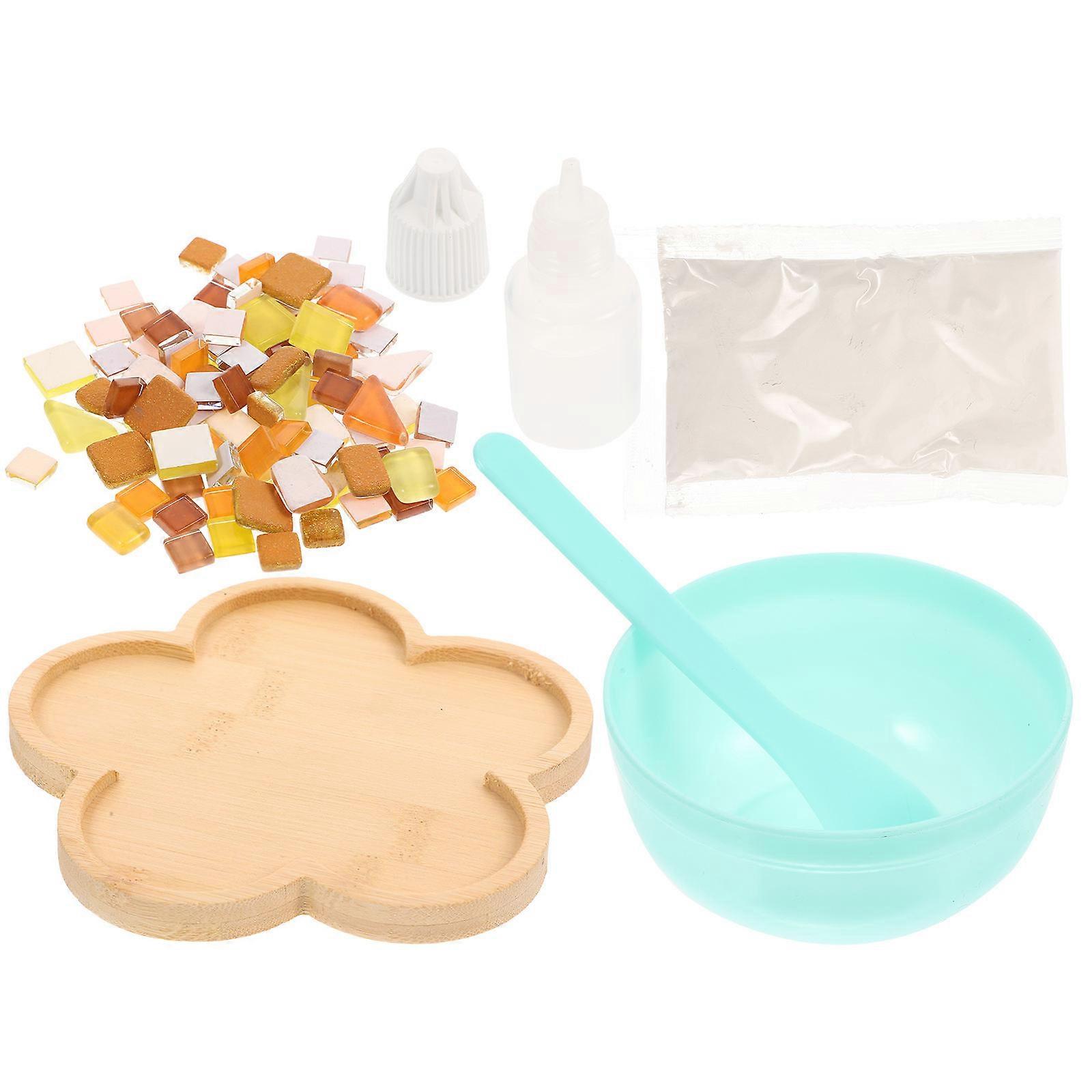 Heat Insulation DIY Mosaic Cup Mat Cup Holder Assorted Colors 1 Set Desktop Protection