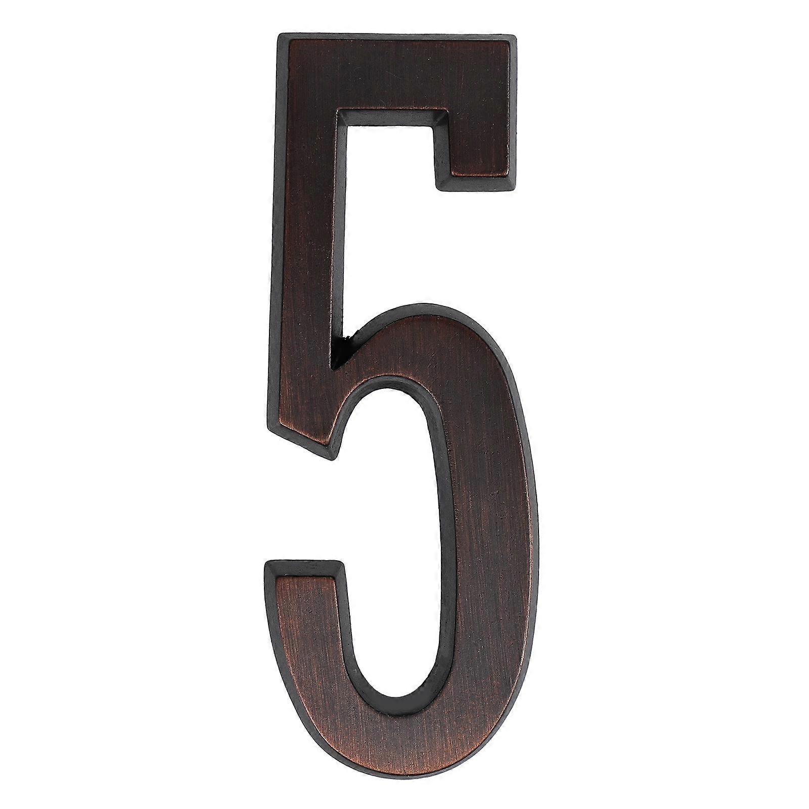 Address Numbers For Mailbox Zinc Alloy House Number Plaque Sign Durable Weatherproof Self-Adhesive Easy Installation 5Set Black 10.00X3.00X1.00CM